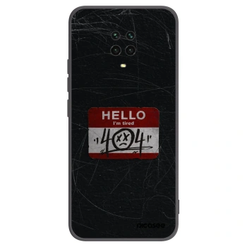 Picasee Xiaomi Redmi Note 9 Pro Hülle - Schwarzes Silikon - HELLO 404