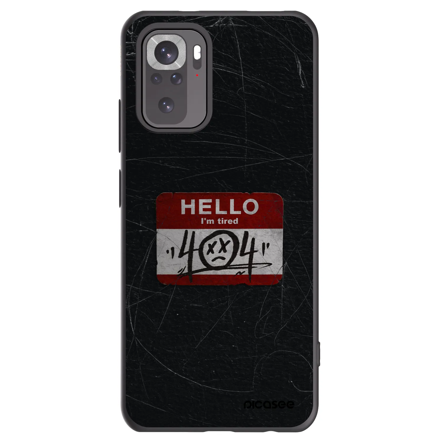 Picasee Xiaomi Redmi Note 10 Hülle - Schwarzes Silikon - HELLO 404
