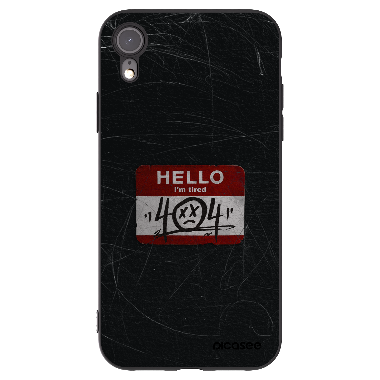 Picasee Apple iPhone XR Hülle - Schwarzes Silikon - HELLO 404