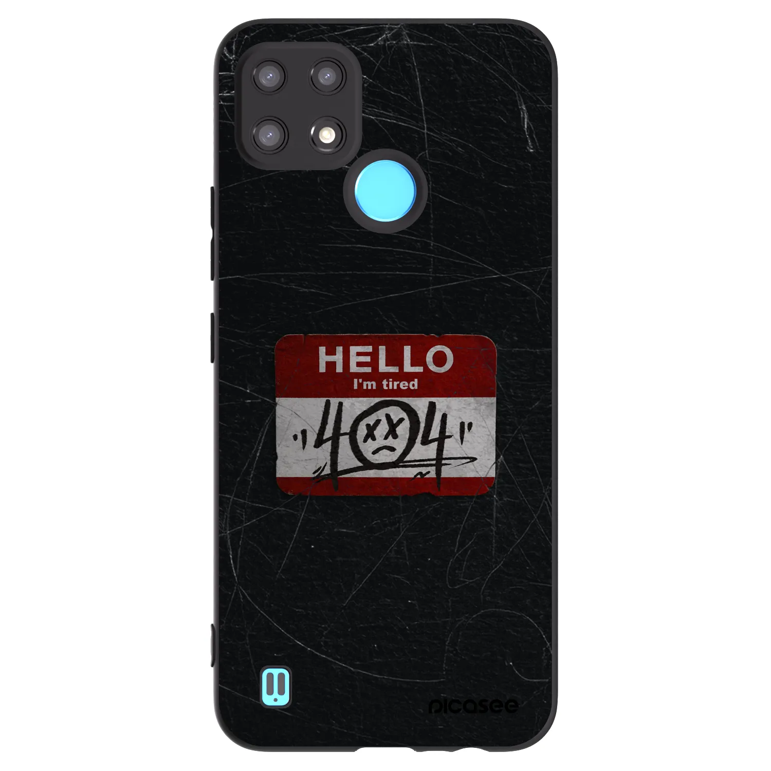 Picasee Realme C21 Hülle - Schwarzes Silikon - HELLO 404