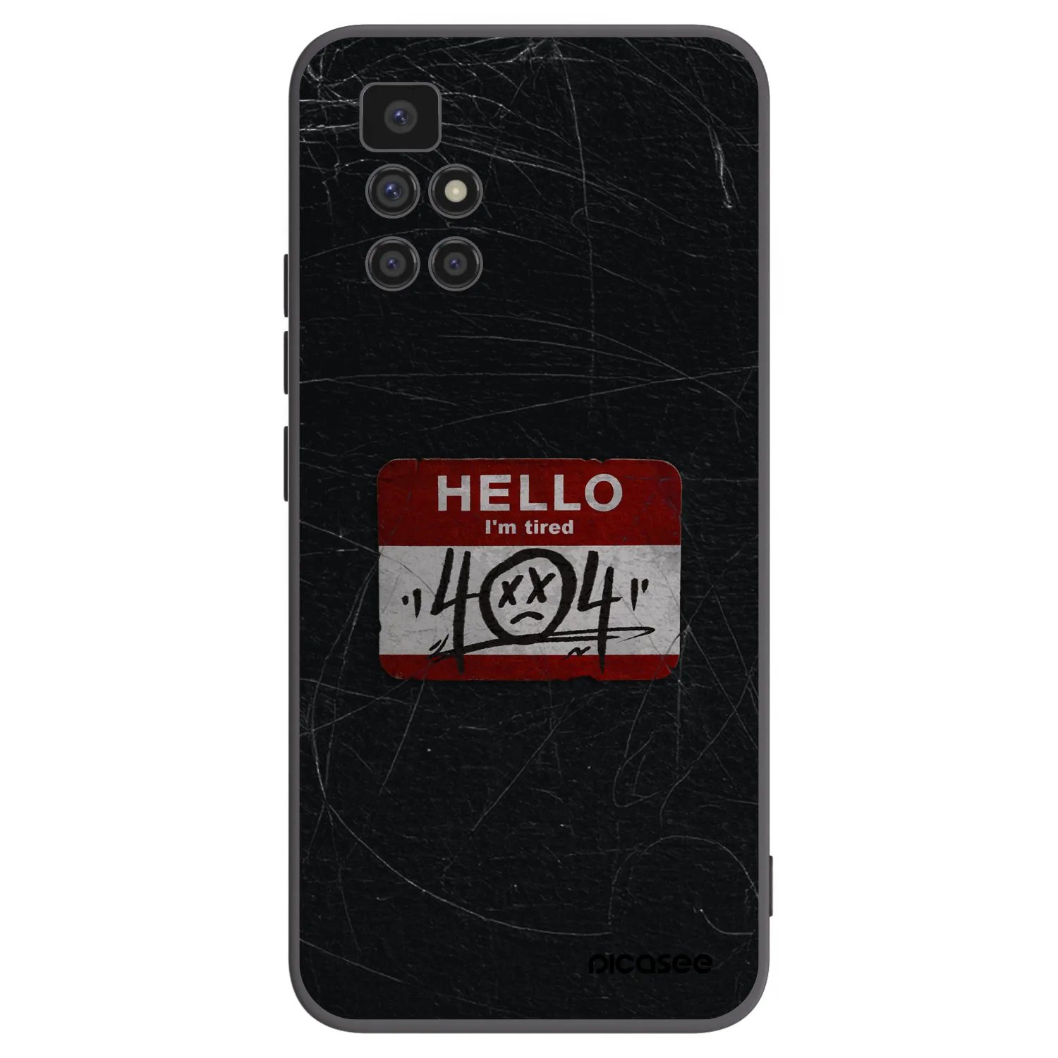 Picasee Xiaomi Redmi 10 Hülle - Schwarzes Silikon - HELLO 404