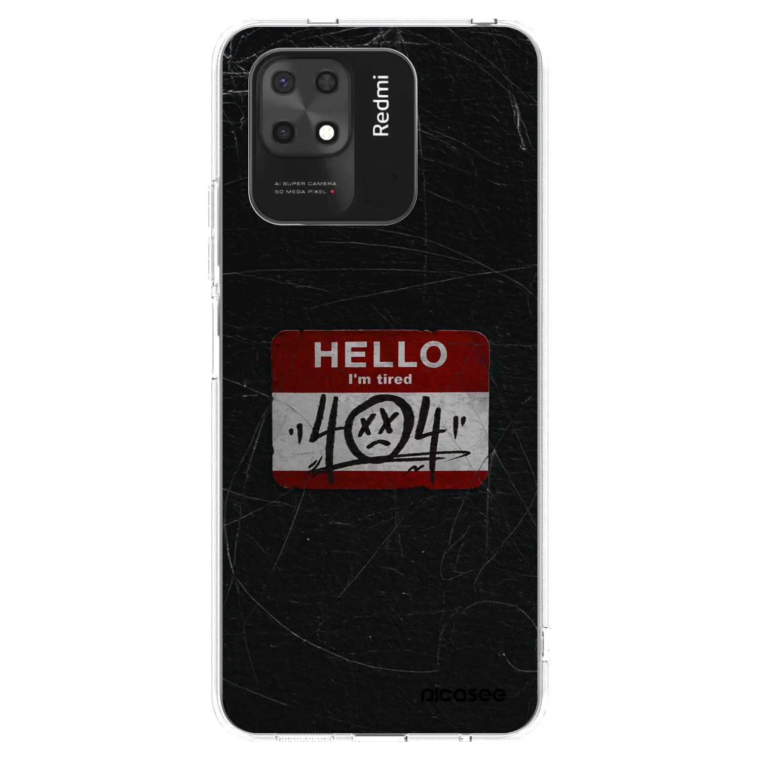 Picasee Xiaomi Redmi 10C Hülle - Transparentes Silikon - HELLO 404