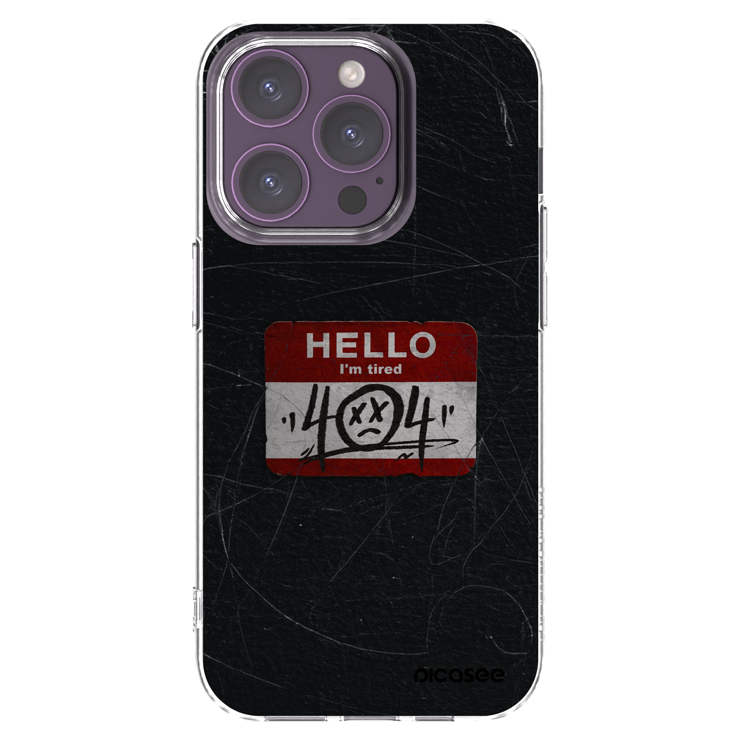 Picasee Apple iPhone 14 Pro Hülle - Transparentes Silikon - HELLO 404