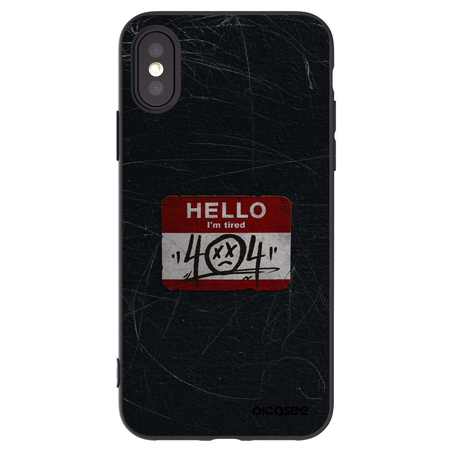 Picasee Apple iPhone X/XS Hülle - Schwarzes Silikon - HELLO 404