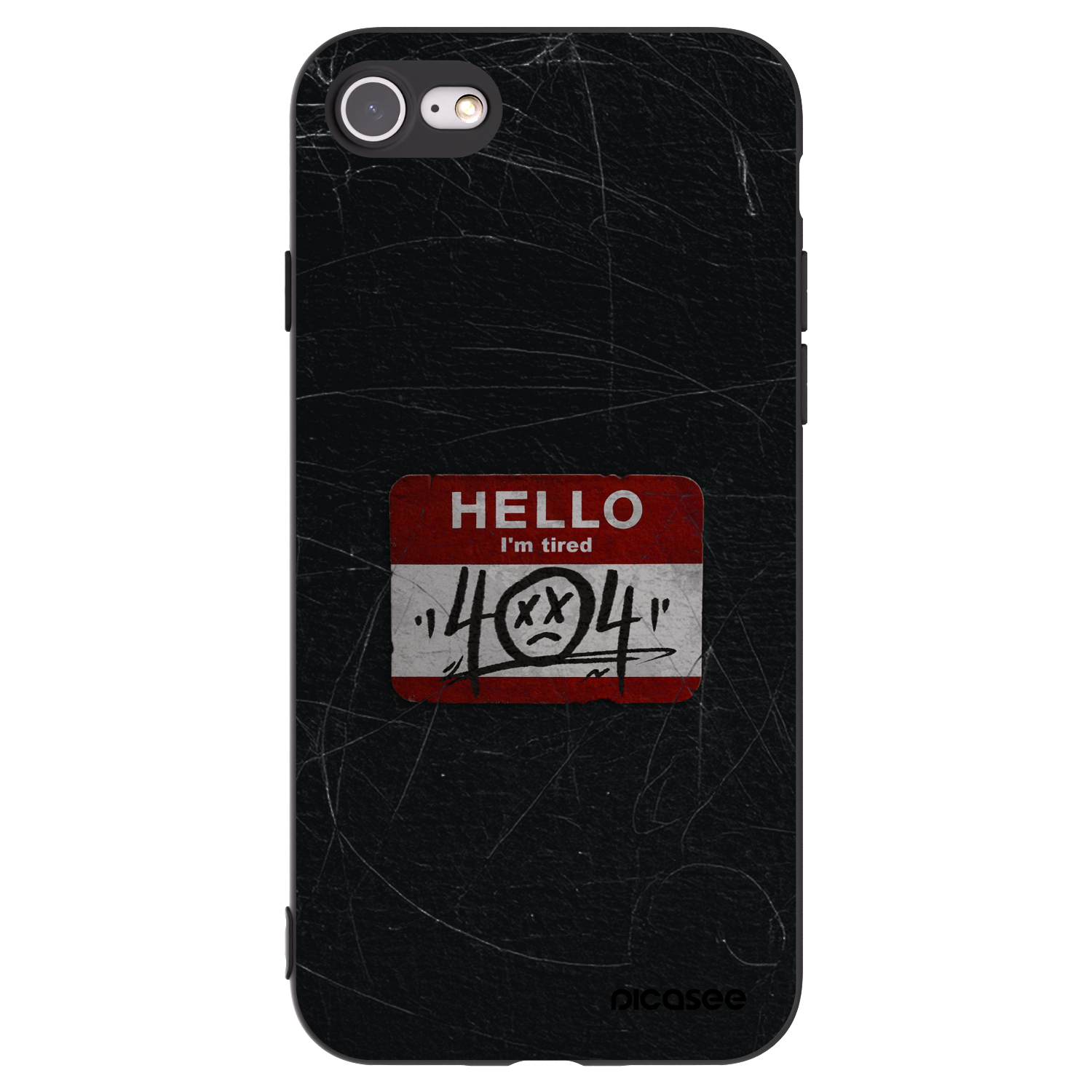 Picasee Apple iPhone 7 Hülle - Schwarzes Silikon - HELLO 404