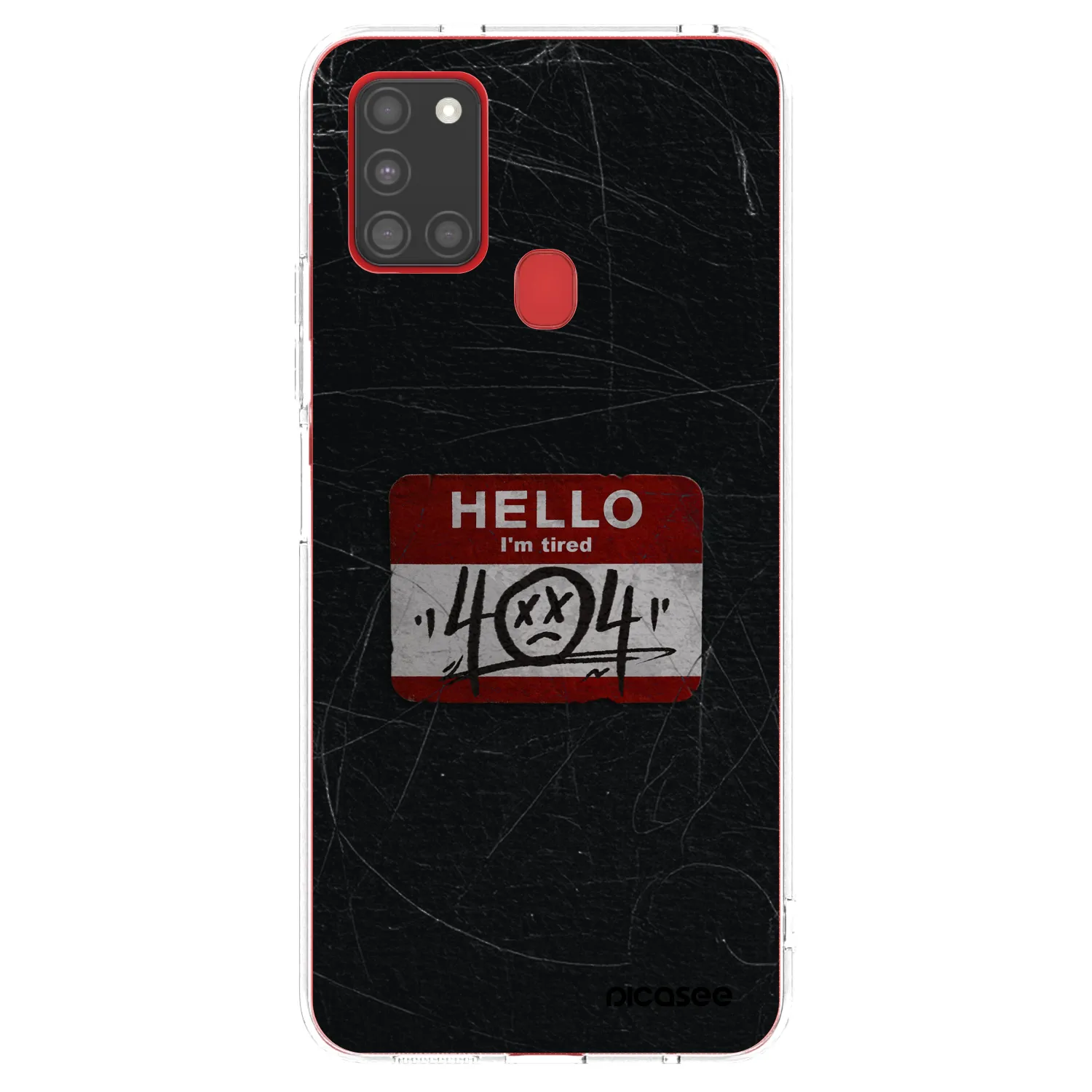 Picasee Samsung Galaxy A21s Hülle - Transparentes Silikon - HELLO 404