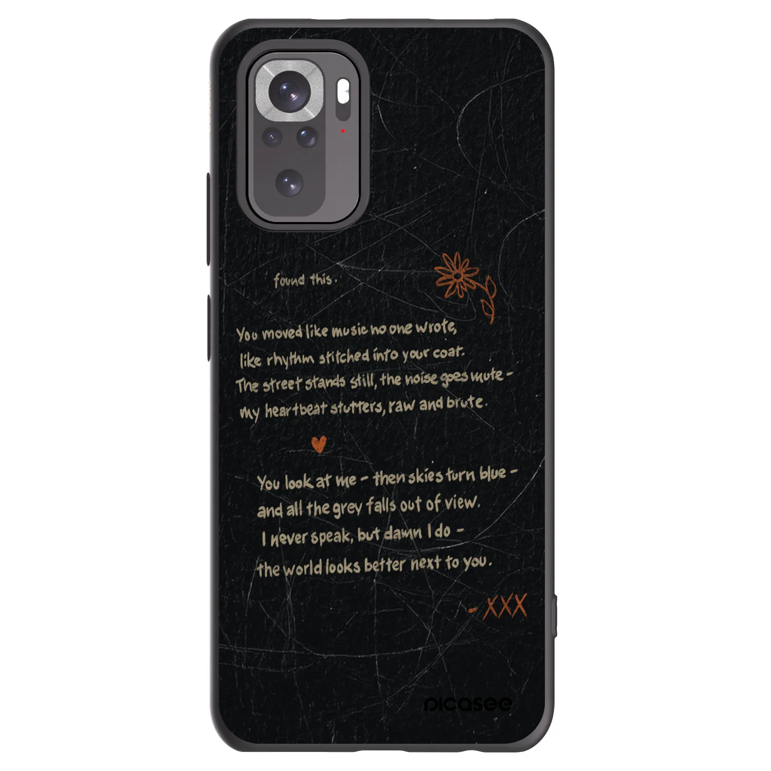 Picasee Xiaomi Redmi Note 10 Hülle - Schwarzes Silikon - POET