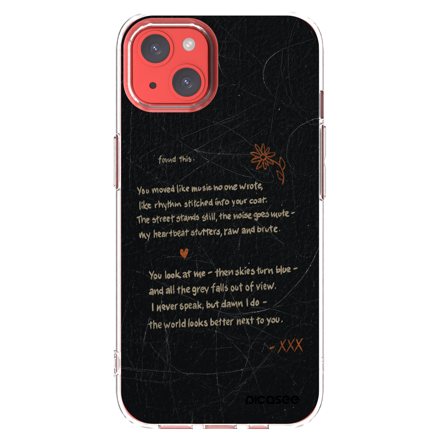 Picasee Apple iPhone 13 Hülle - Transparentes Silikon - POET
