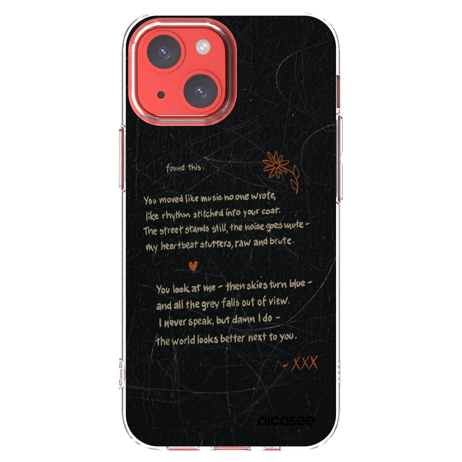 Picasee Apple iPhone 13 mini Hülle - Transparentes Silikon - POET