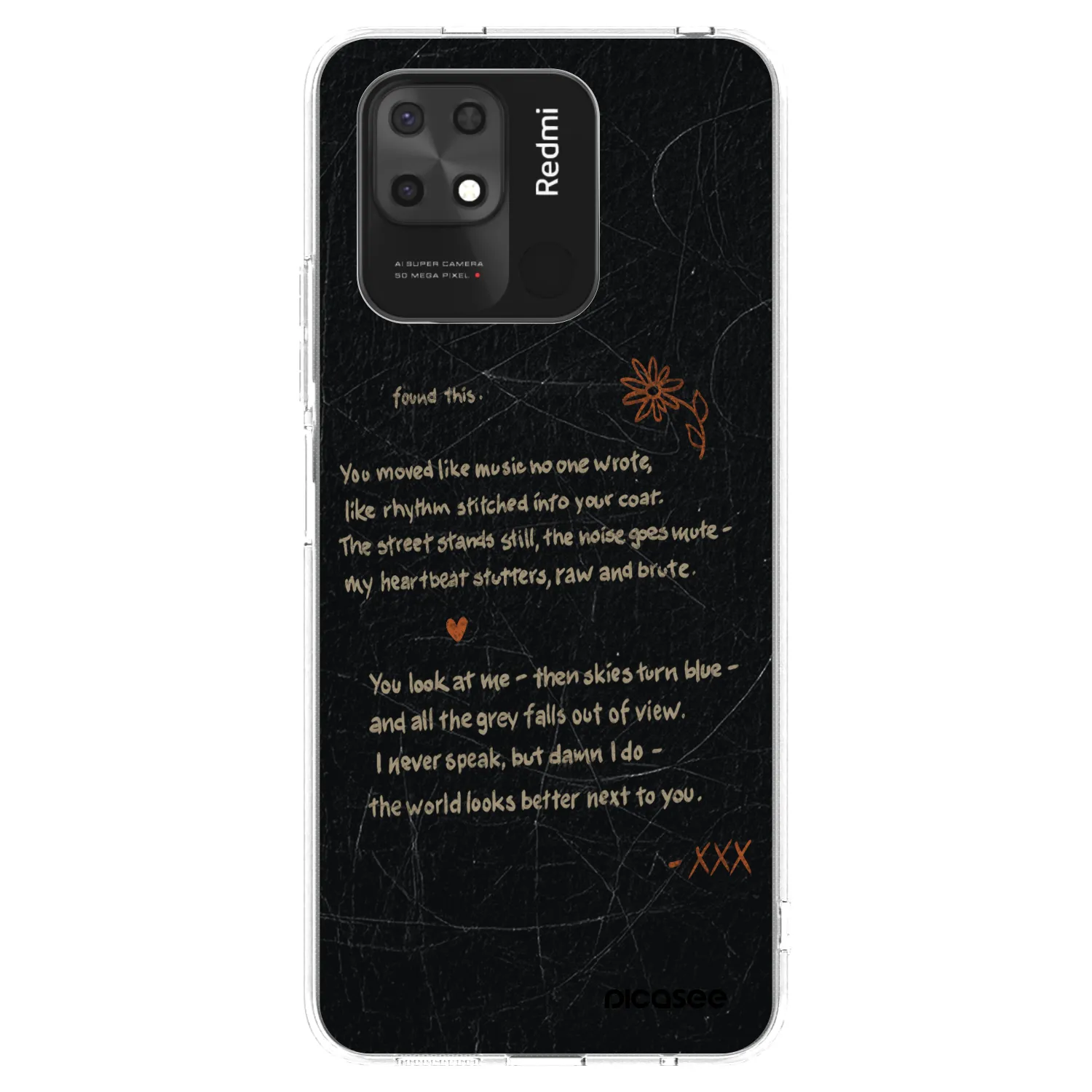 Picasee Xiaomi Redmi 10C Hülle - Transparentes Silikon - POET