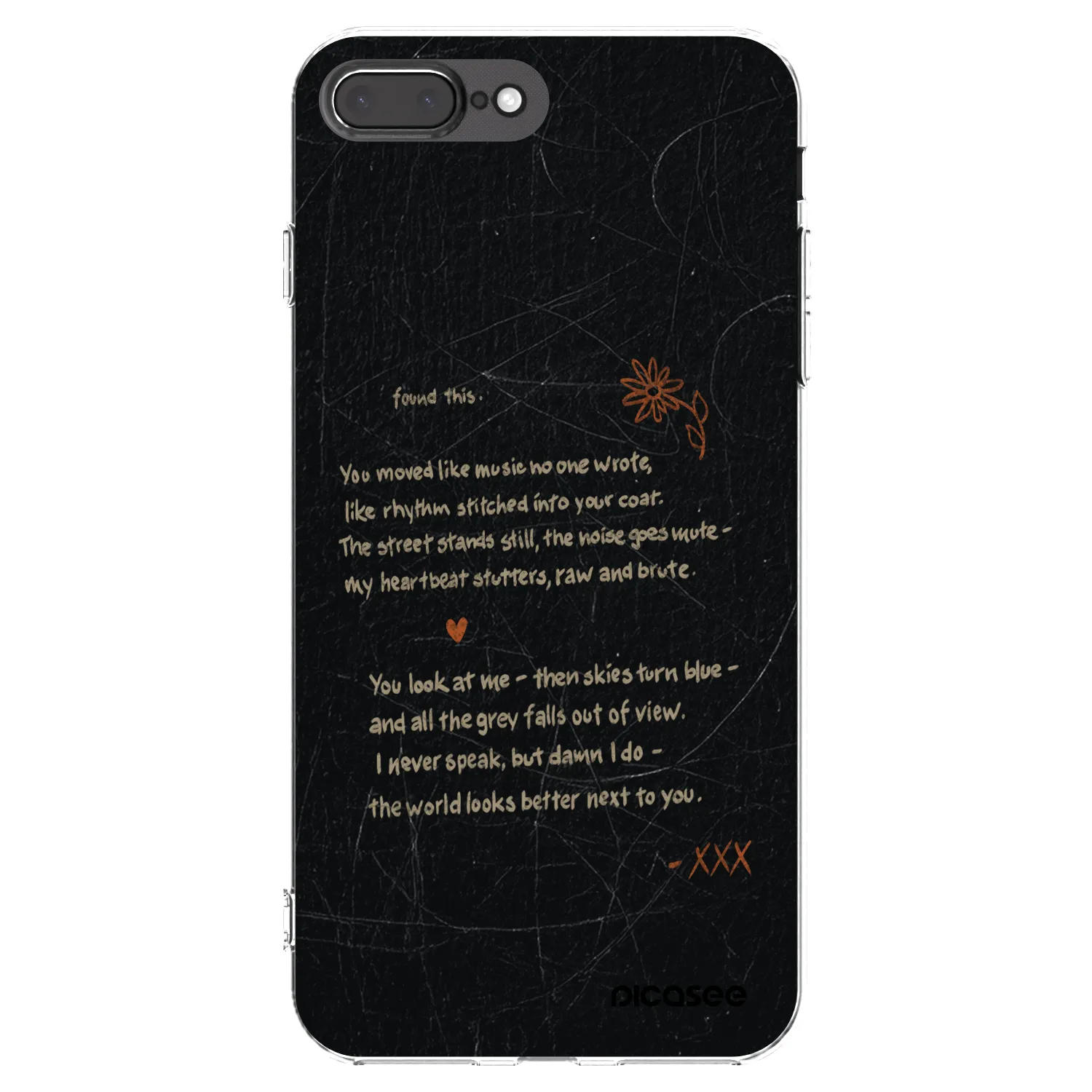 Picasee Apple iPhone 8 Plus Hülle - Transparentes Silikon - POET