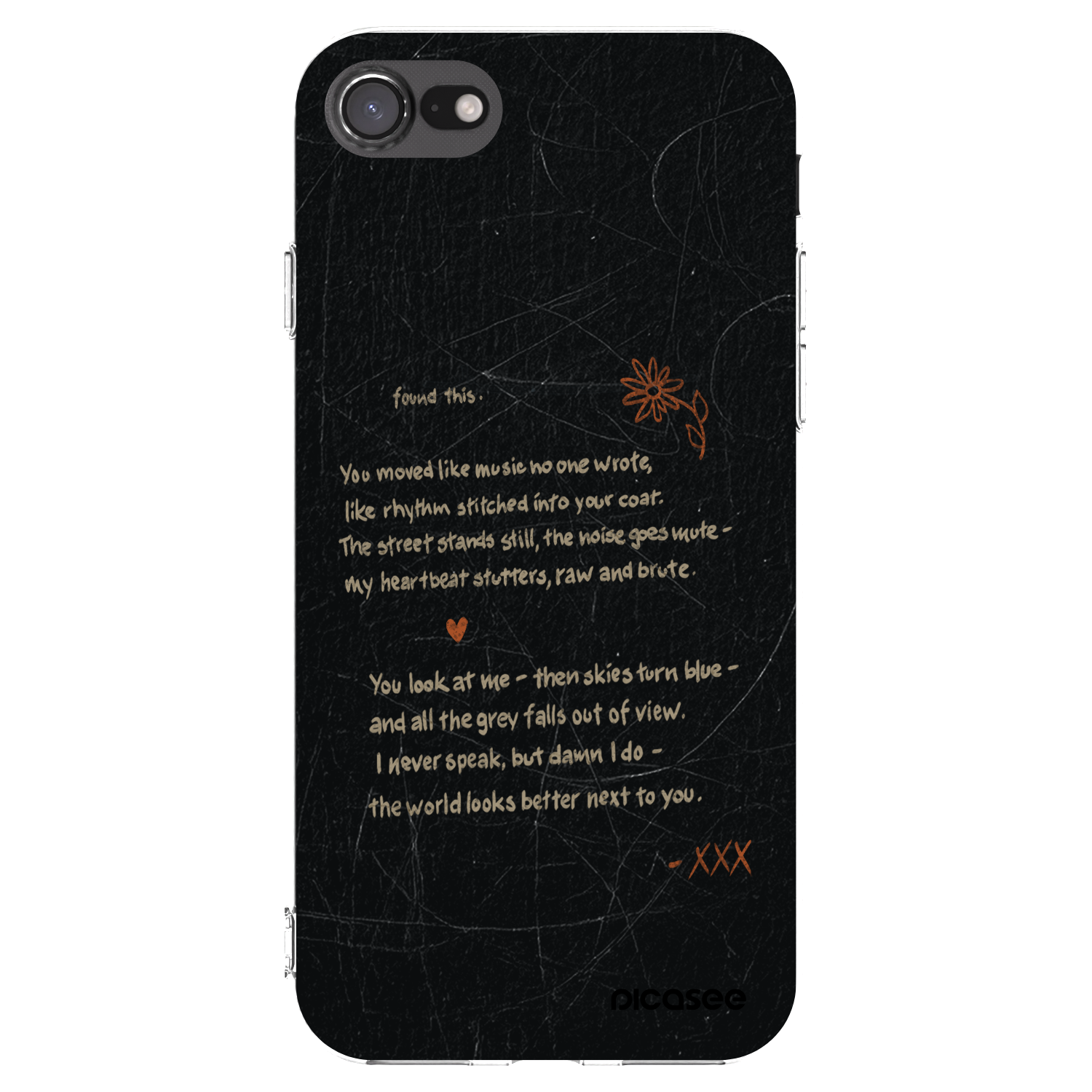 Picasee Apple iPhone 8 Hülle - Transparentes Silikon - POET