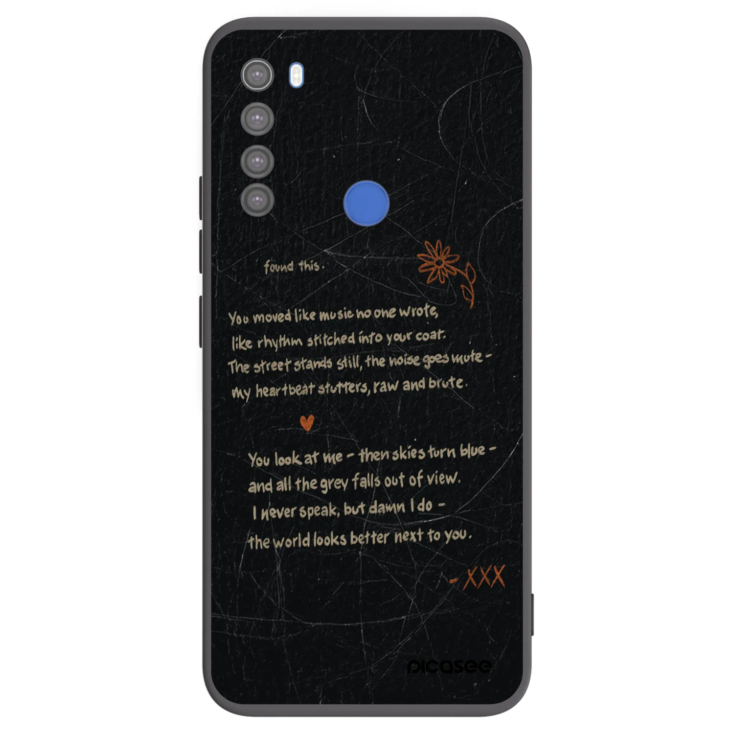 Picasee Xiaomi Redmi Note 8T Hülle - Schwarzes Silikon - POET