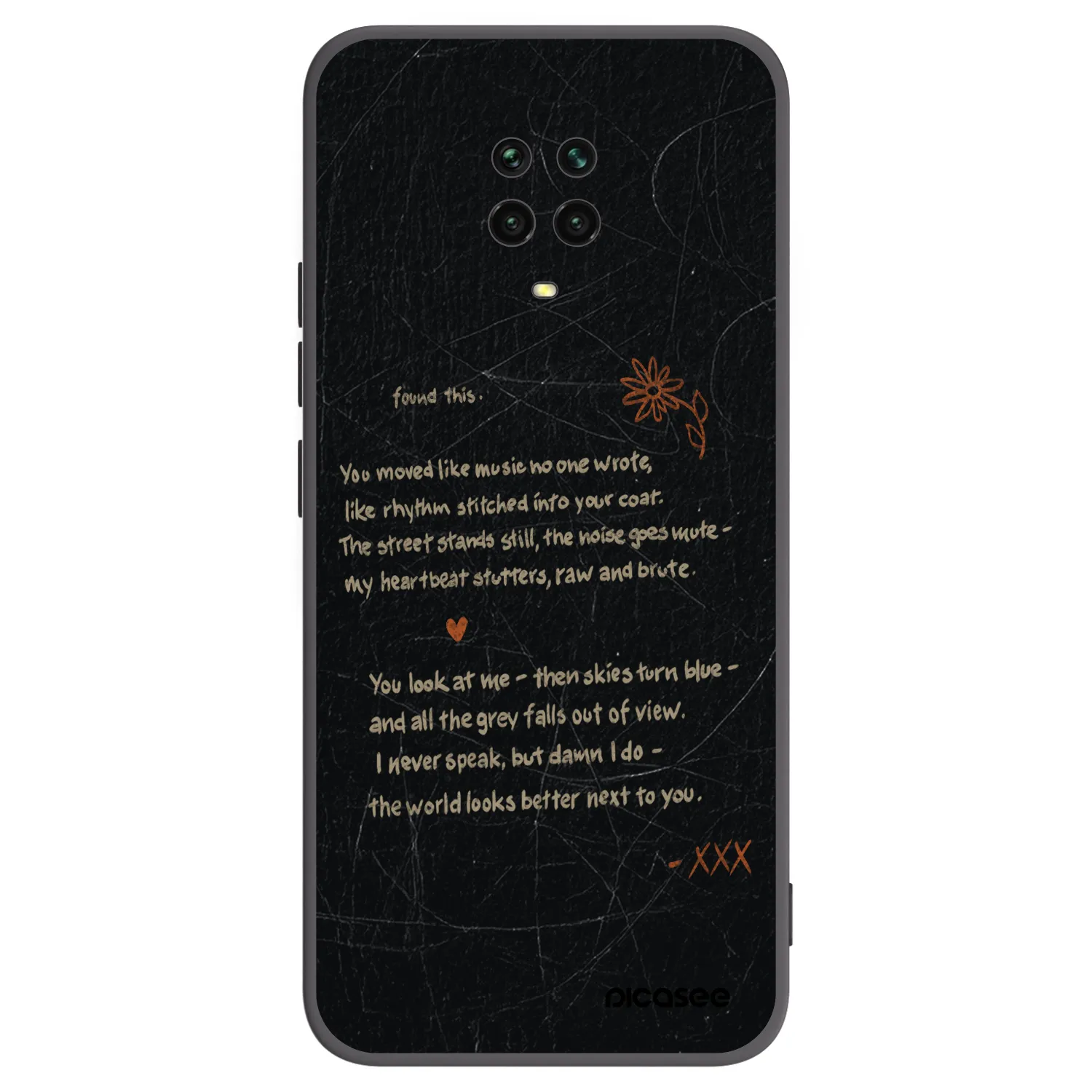 Picasee Xiaomi Redmi Note 9 Pro Hülle - Schwarzes Silikon - POET