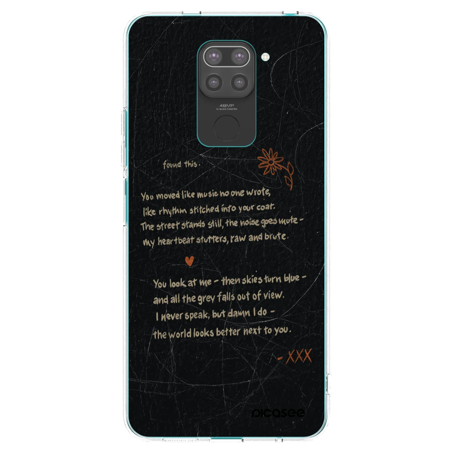 Picasee Xiaomi Redmi Note 9 Hülle - Schwarzes Silikon - POET