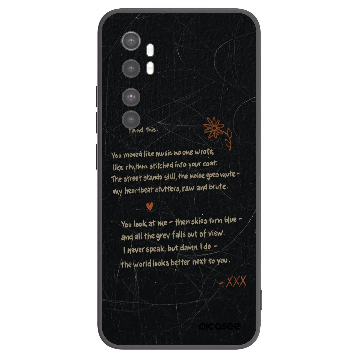 Picasee Xiaomi Mi Note 10 Lite Hülle - Schwarzes Silikon - POET