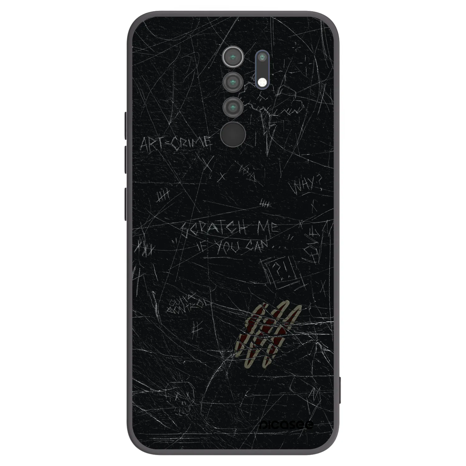 Picasee Xiaomi Redmi 9 Hülle - Schwarzes Silikon - SCRATCH