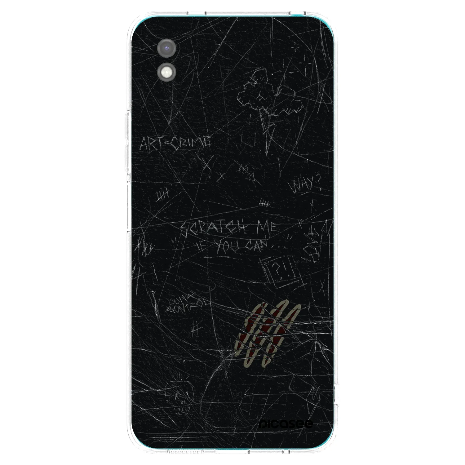 Picasee Xiaomi Redmi 9A Hülle - Schwarzes Silikon - SCRATCH