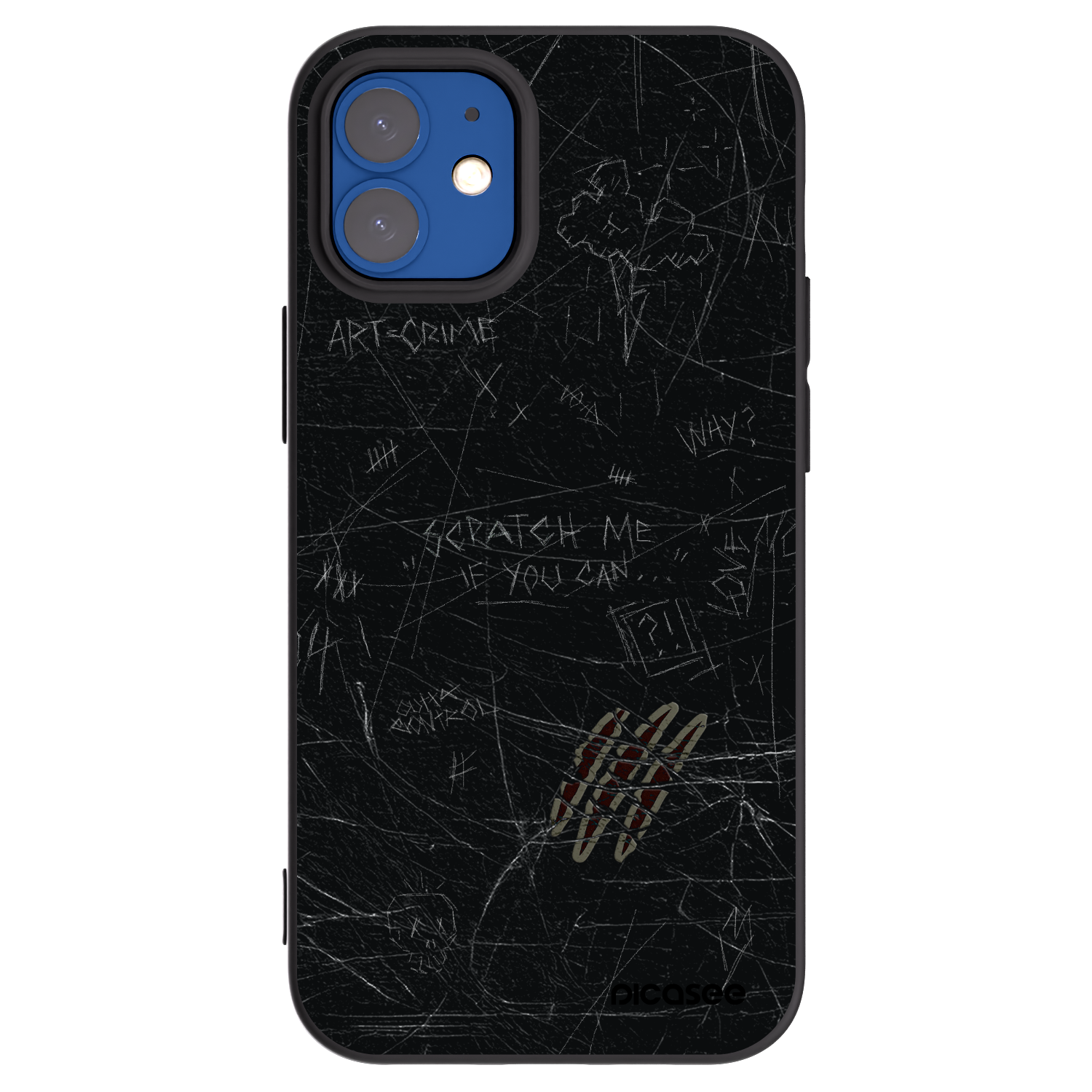 Picasee Apple iPhone 12 mini Hülle - Schwarzes Silikon - SCRATCH