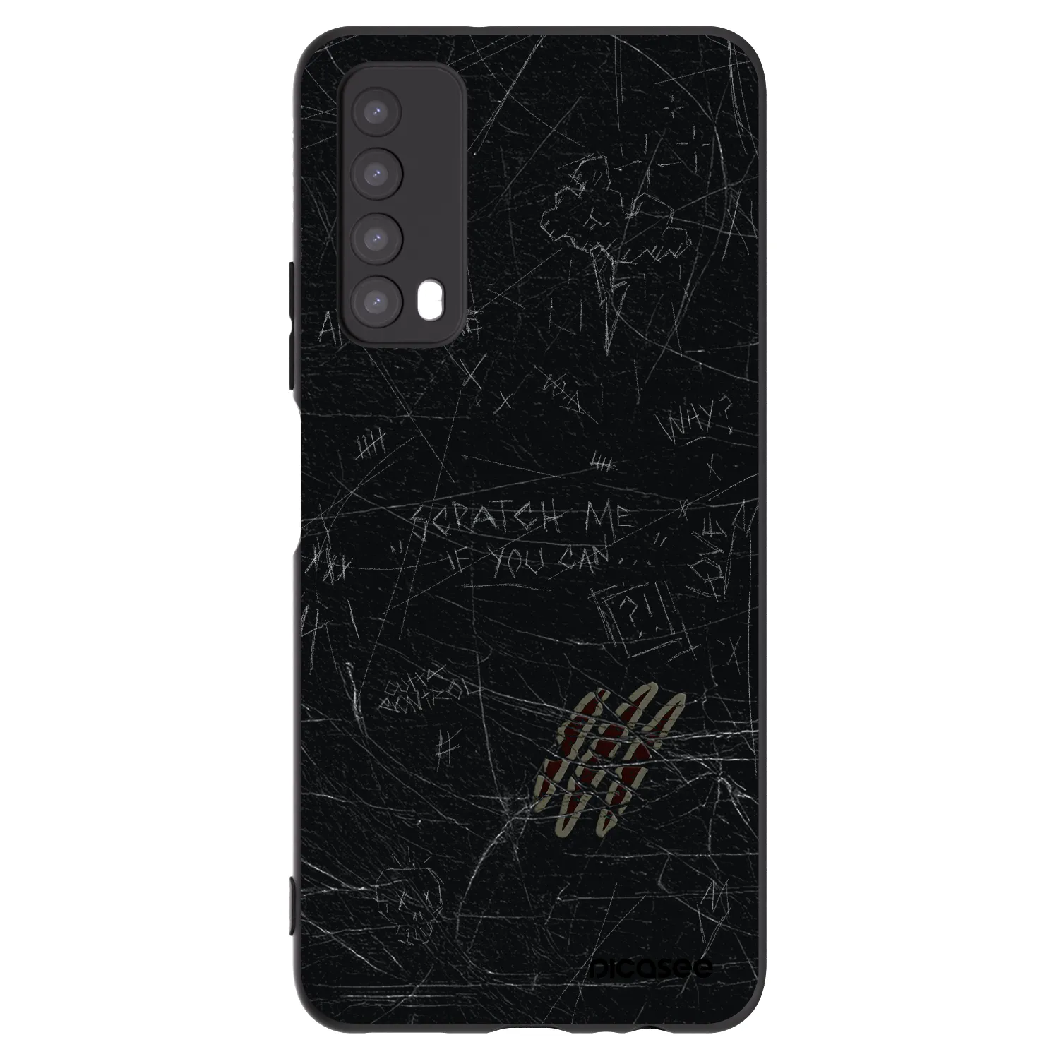 Picasee Huawei P Smart 2021 Hülle - Schwarzes Silikon - SCRATCH