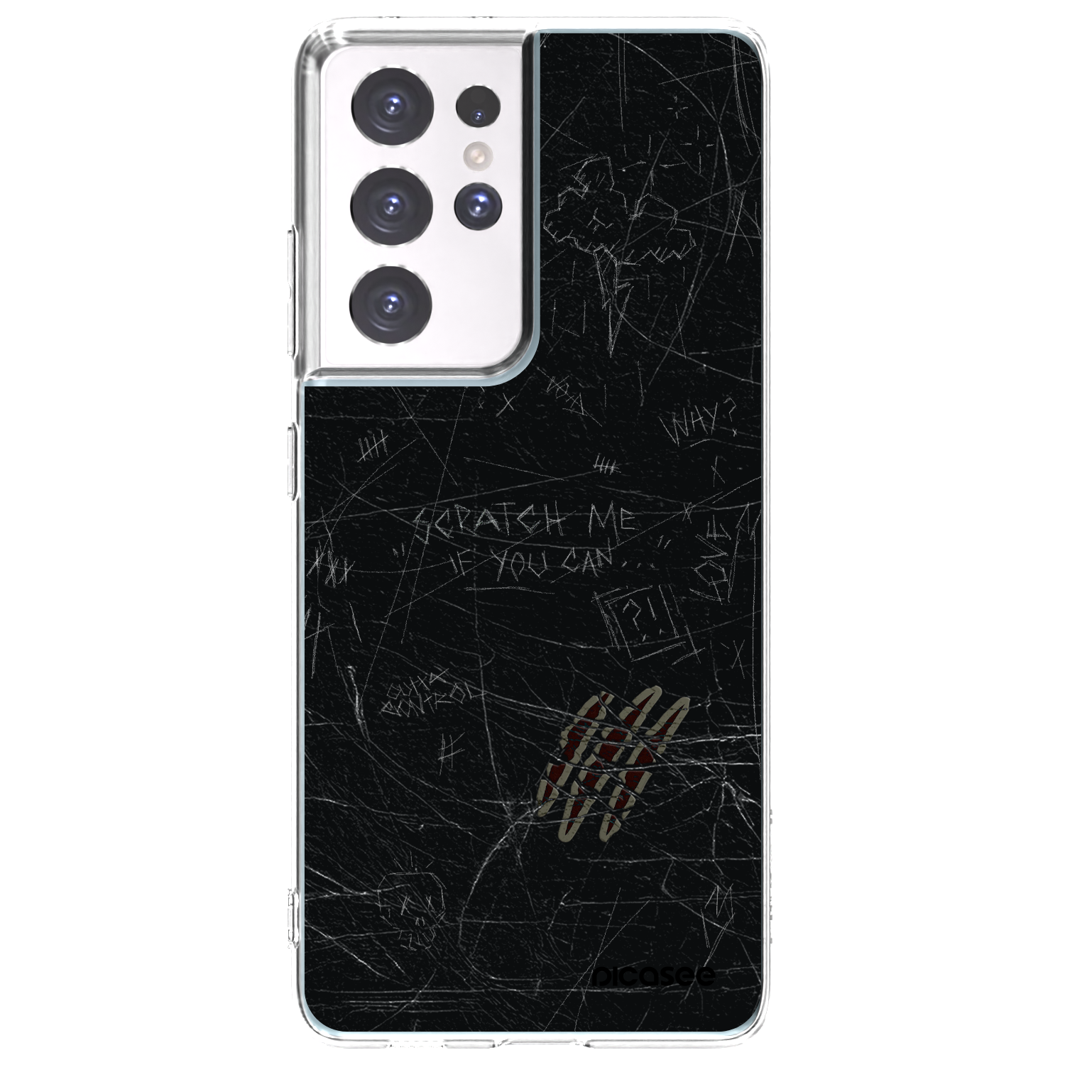 Picasee Samsung Galaxy S21 Ultra 5G G998B Hülle - Transparentes Silikon - SCRATCH