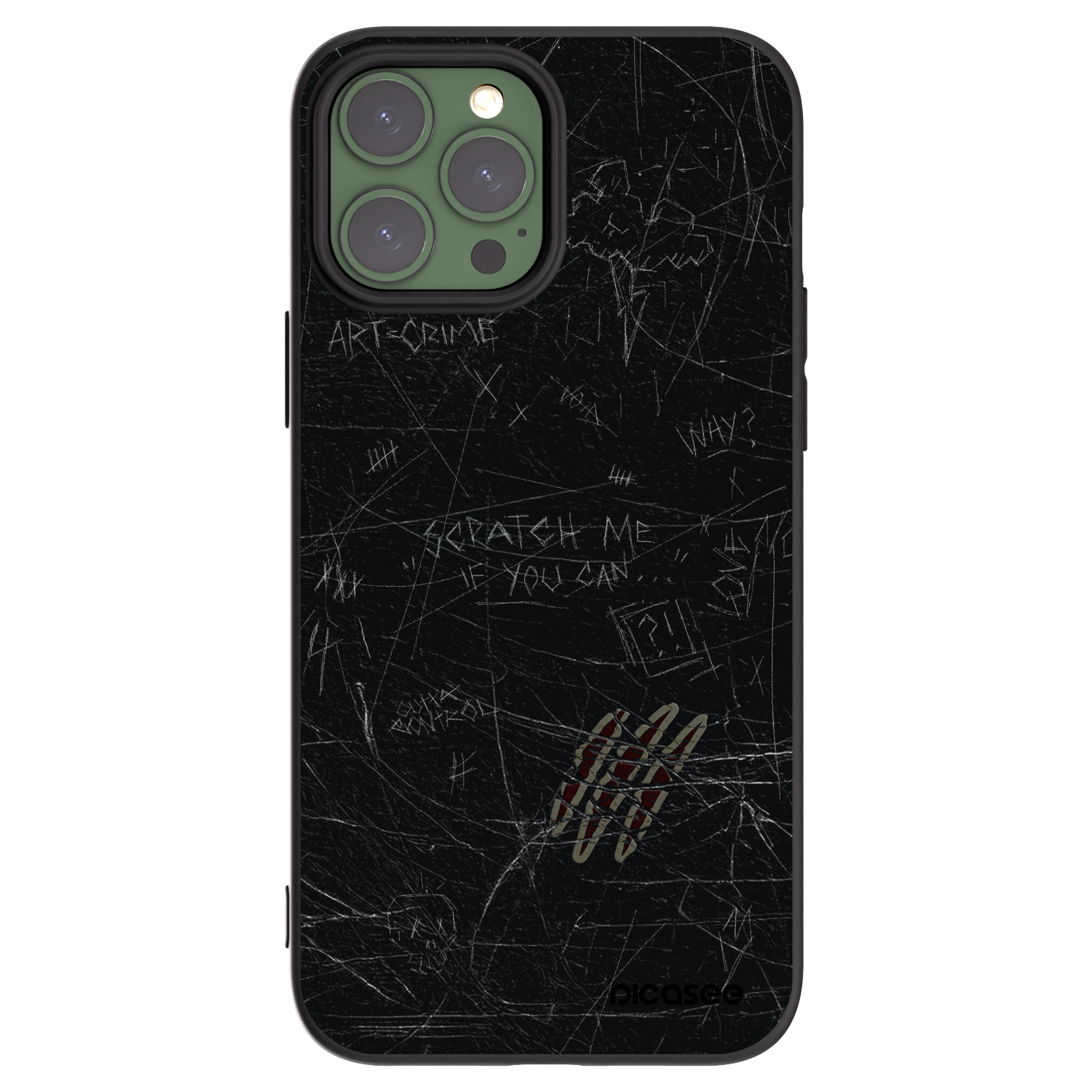 Picasee Apple iPhone 13 Pro Max Hülle - Schwarzes Silikon - SCRATCH