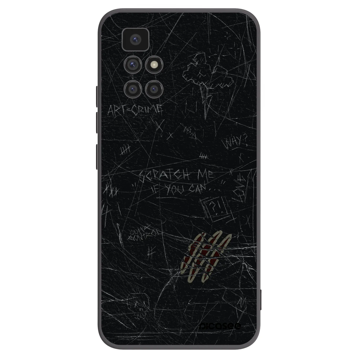 Picasee Xiaomi Redmi 10 Hülle - Schwarzes Silikon - SCRATCH