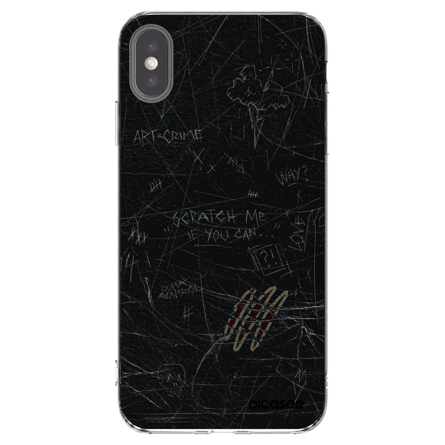 Picasee Apple iPhone XS Max Hülle - Transparentes Silikon - SCRATCH