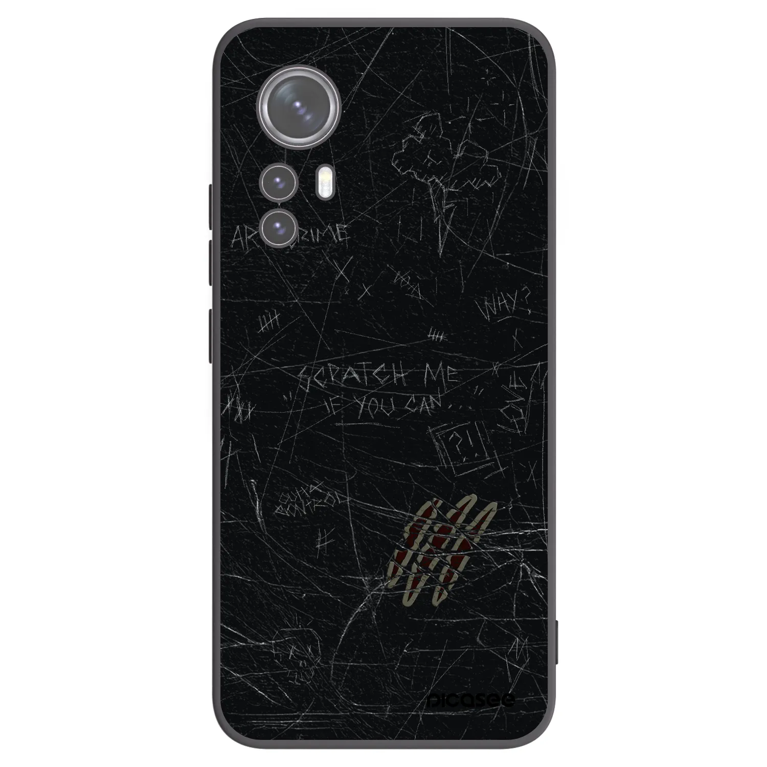 Picasee Xiaomi 12 Hülle - Schwarzes Silikon - SCRATCH