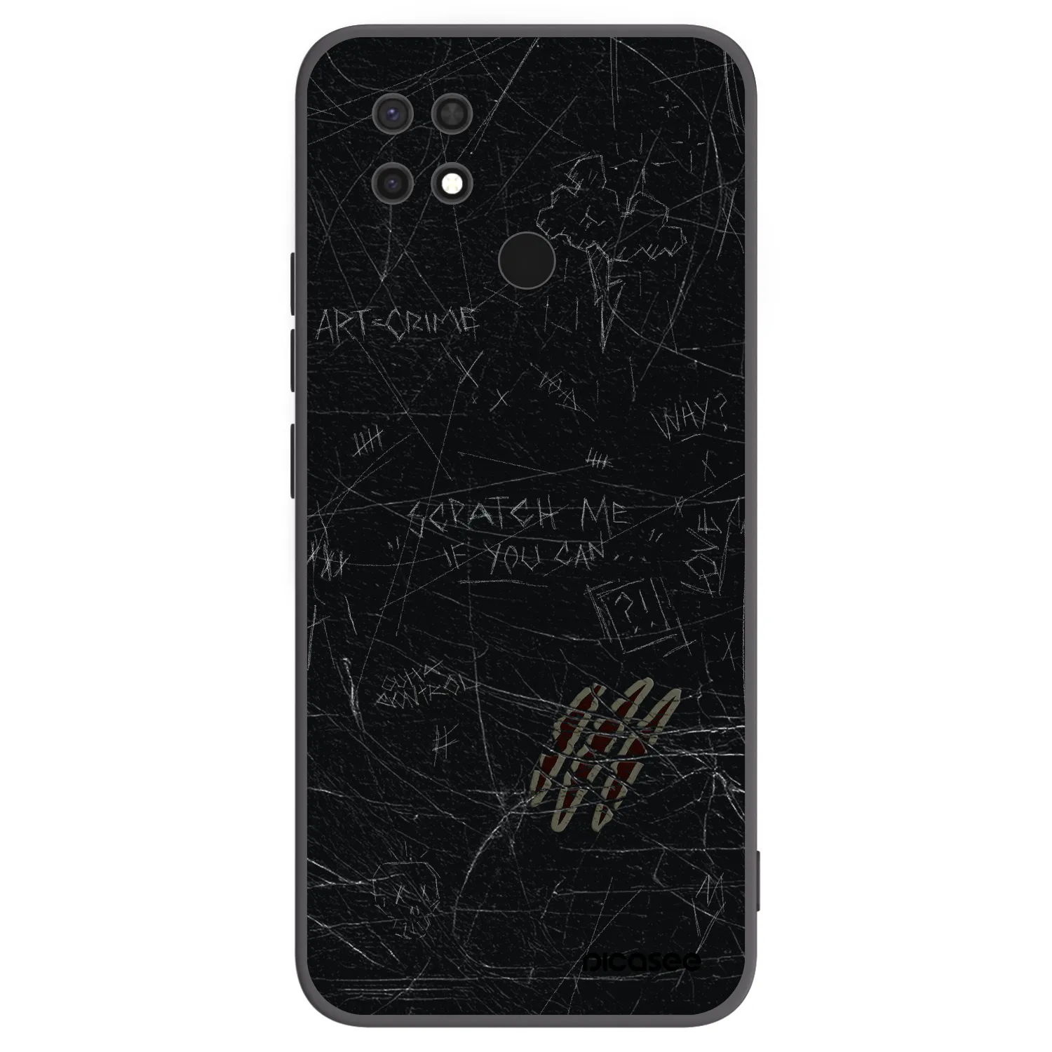 Picasee Xiaomi Redmi 10C Hülle - Schwarzes Silikon - SCRATCH