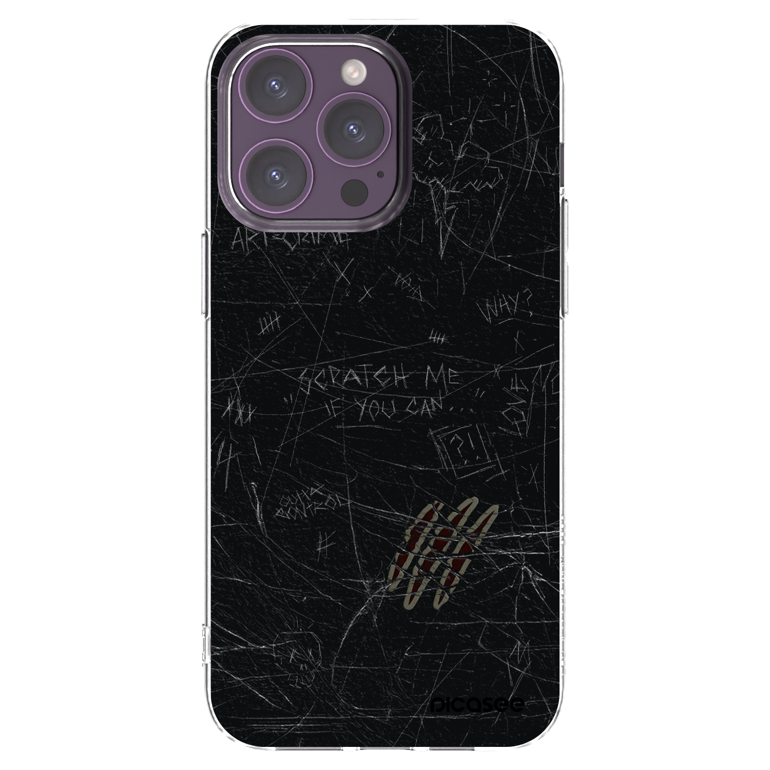 Picasee Apple iPhone 14 Pro Max Hülle - Transparentes Silikon - SCRATCH