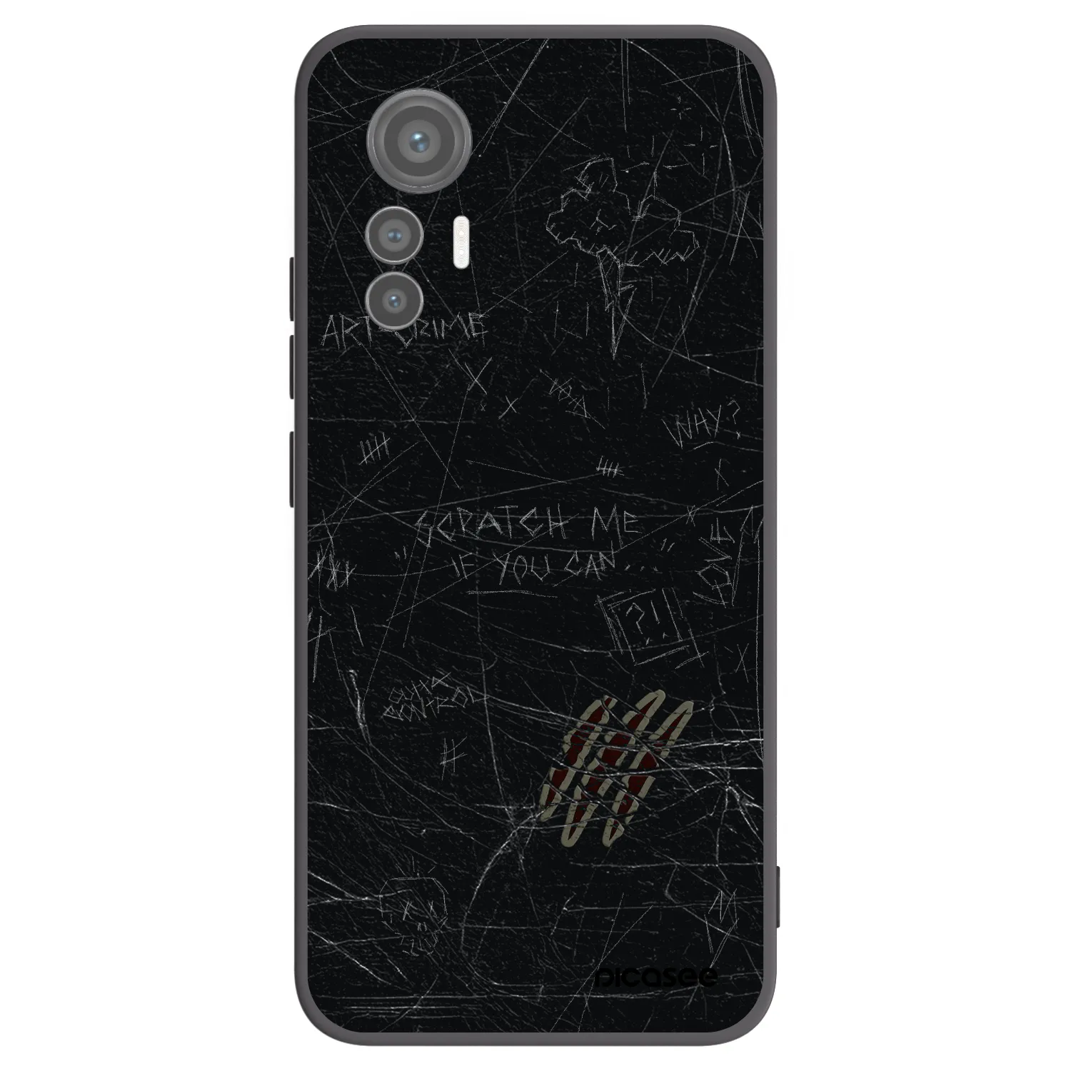 Picasee Xiaomi 12 Lite Hülle - Schwarzes Silikon - SCRATCH