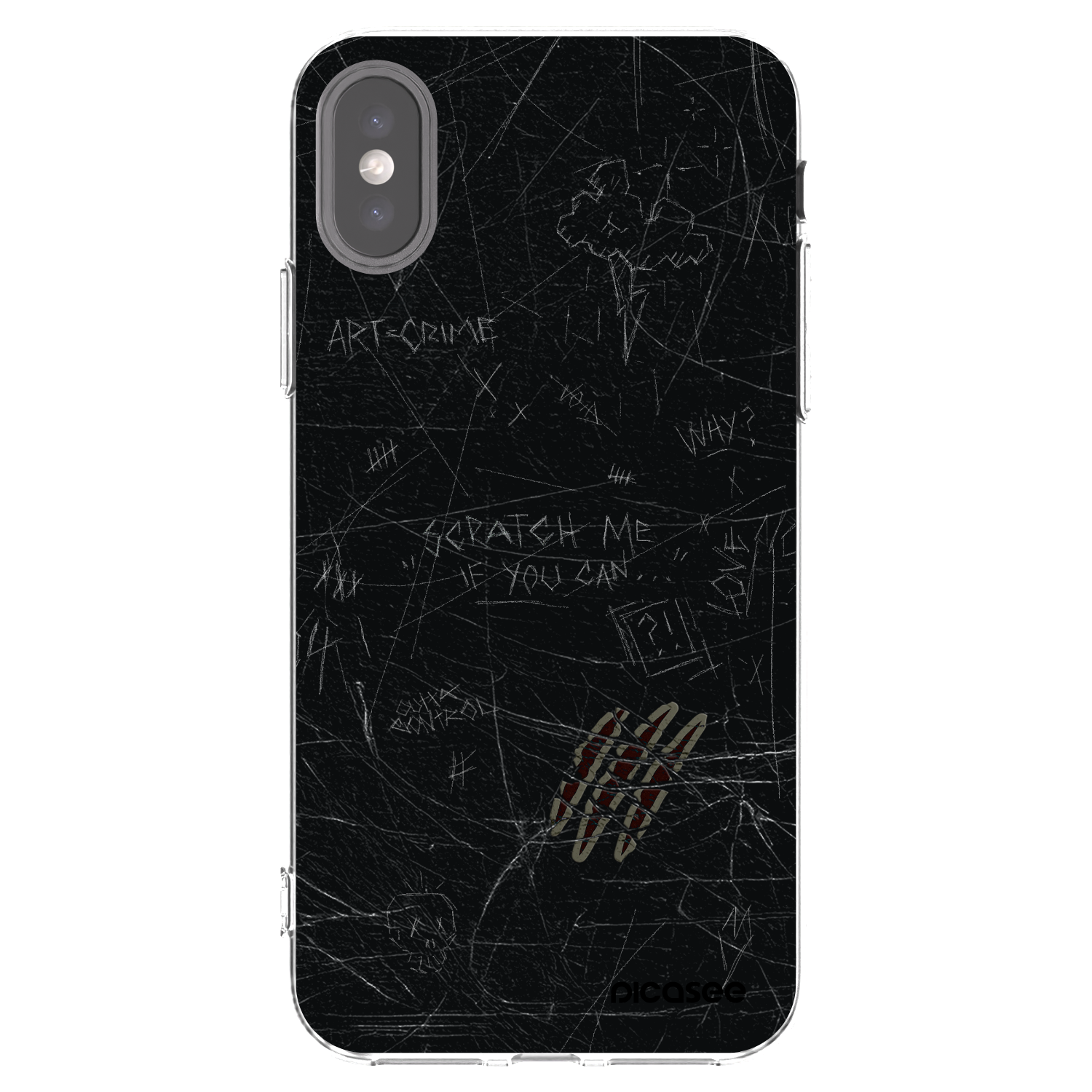 Picasee Apple iPhone X/XS Hülle - Transparentes Silikon - SCRATCH
