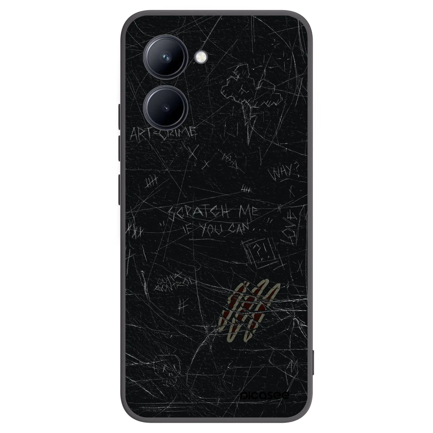 Picasee Realme C33 (2023) Hülle - Schwarzes Silikon - SCRATCH