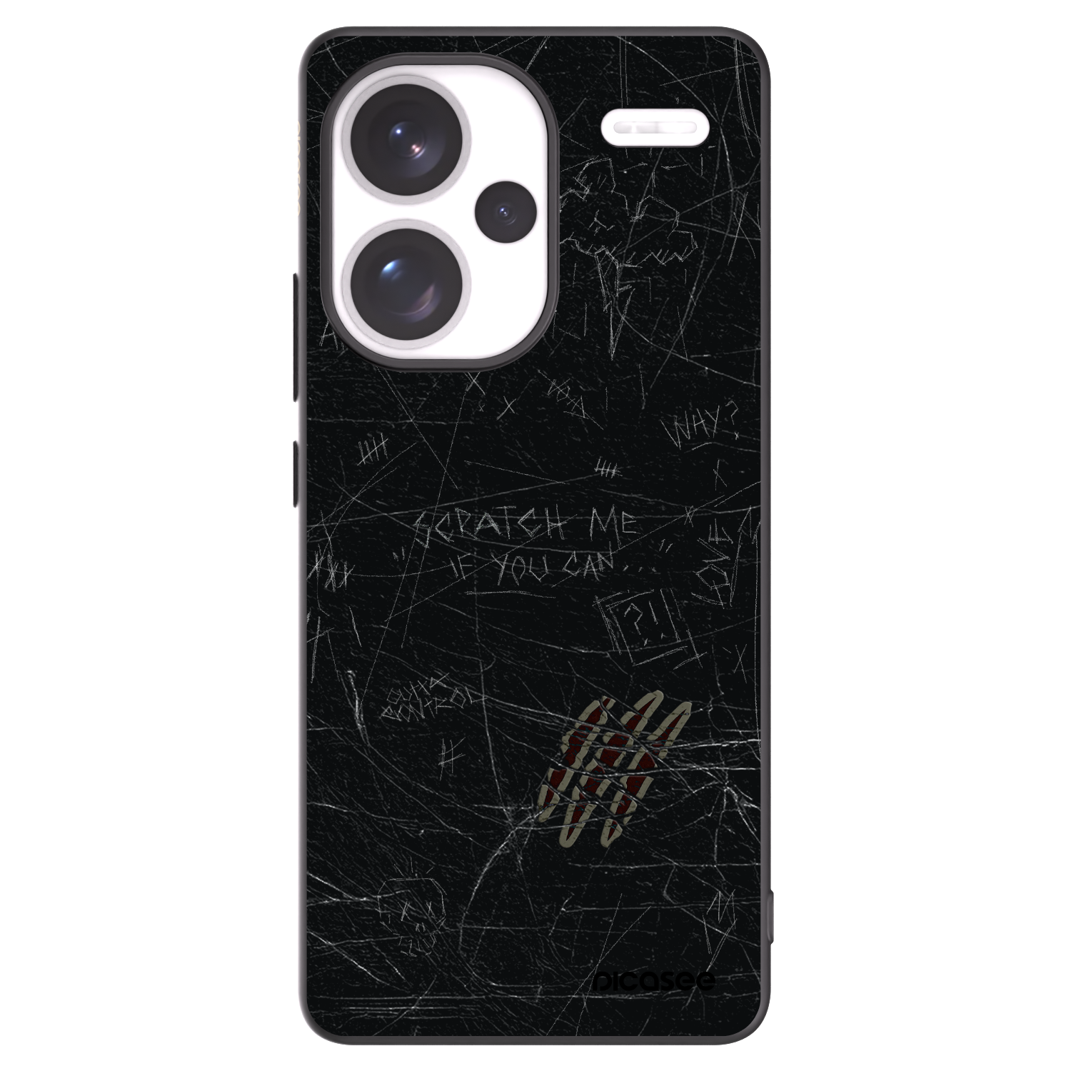 Picasee Xiaomi Redmi Note 13 Pro+ 5G Hülle - Schwarzes Silikon - SCRATCH