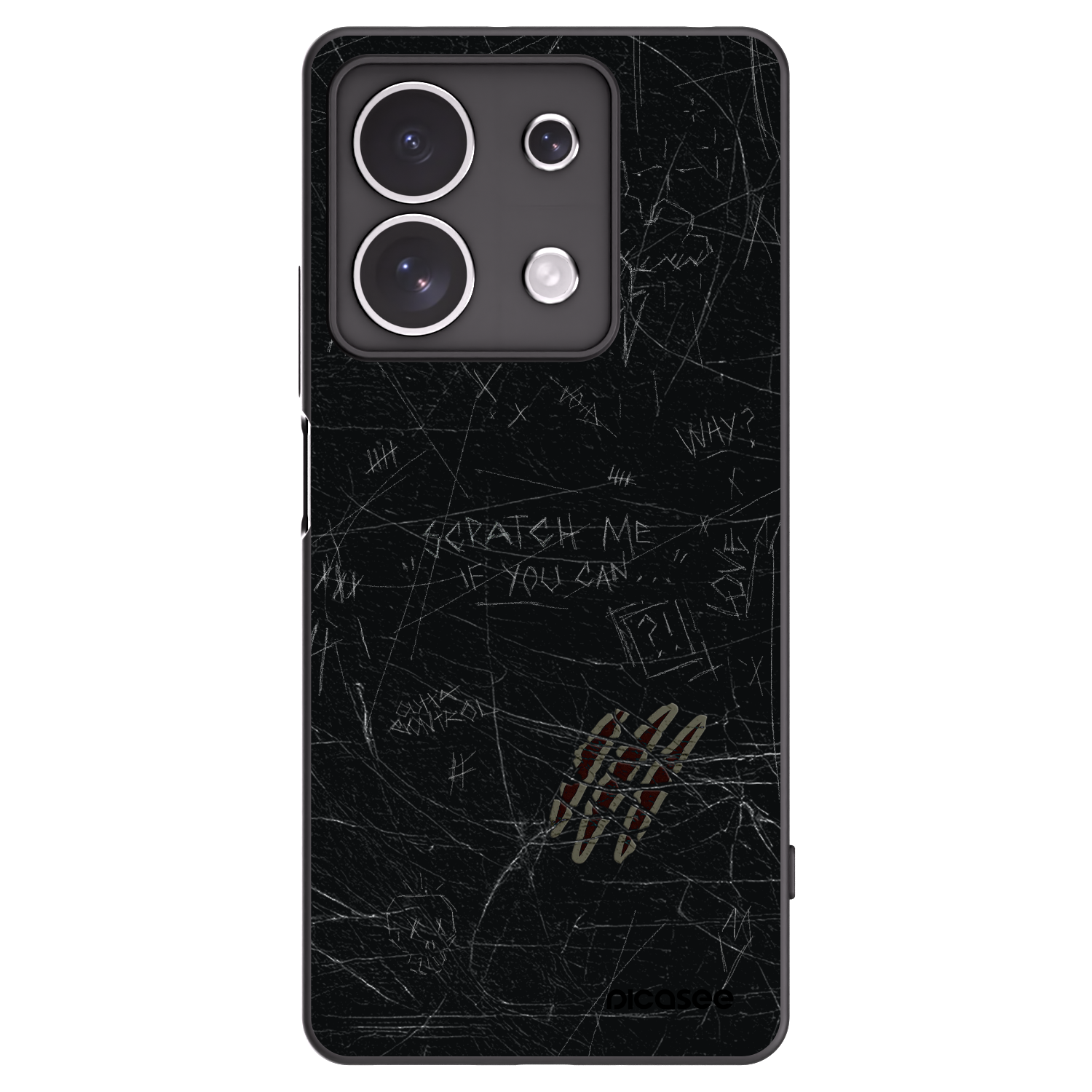 Picasee Xiaomi Redmi Note 13 4G Hülle - Schwarzes Silikon - SCRATCH