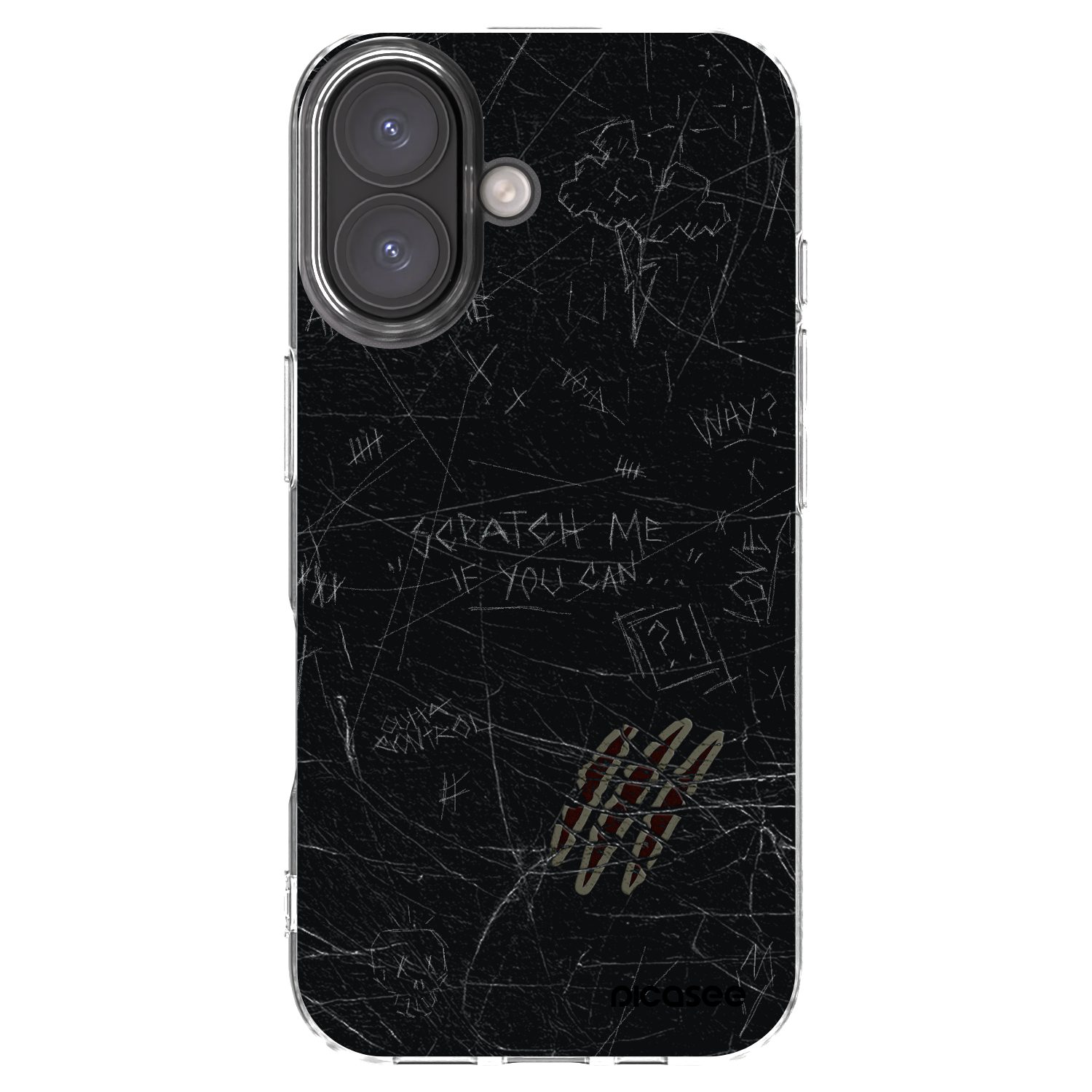 Picasee Apple iPhone 16 Hülle - Transparentes Silikon - SCRATCH