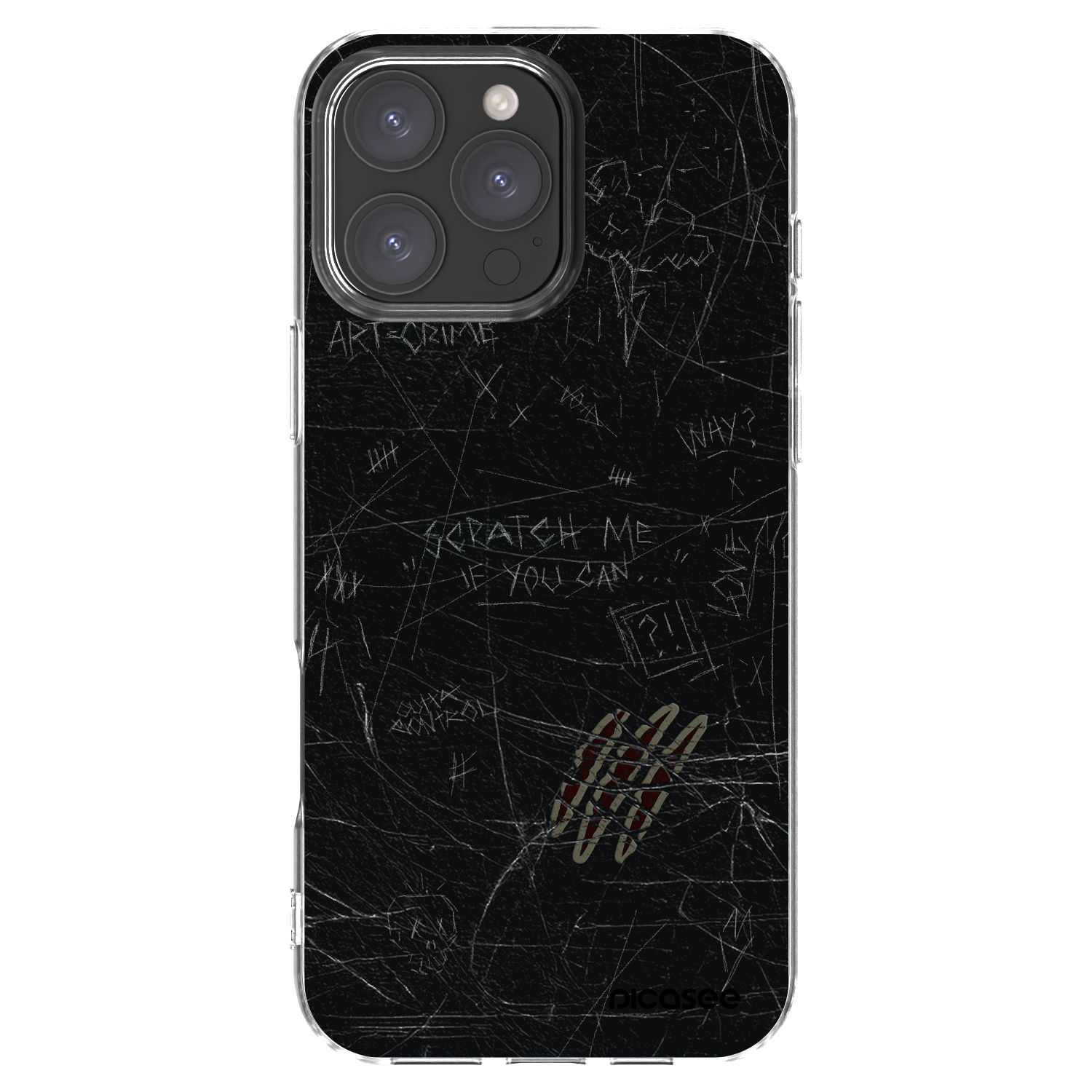 Picasee Apple iPhone 16 Pro Max Hülle - Transparentes Silikon - SCRATCH