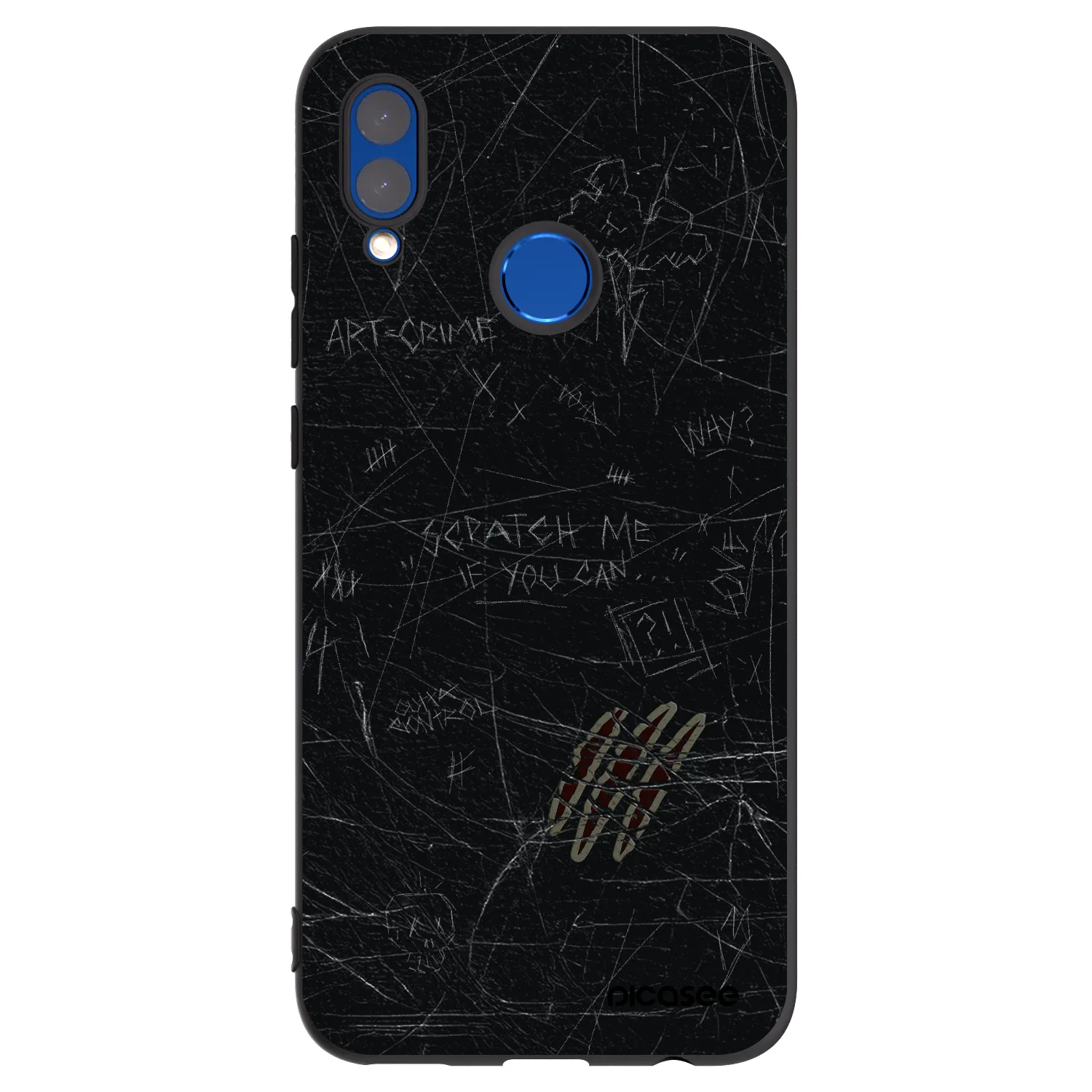 Picasee Huawei P Smart 2019 Hülle - Schwarzes Silikon - SCRATCH