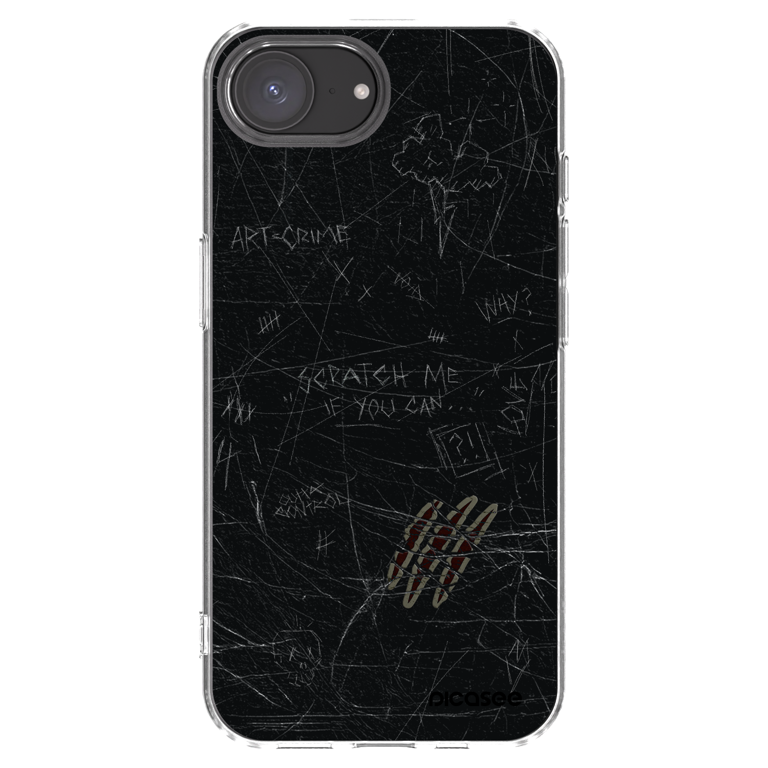 Picasee Apple iPhone 16e Hülle - Transparentes Silikon - SCRATCH
