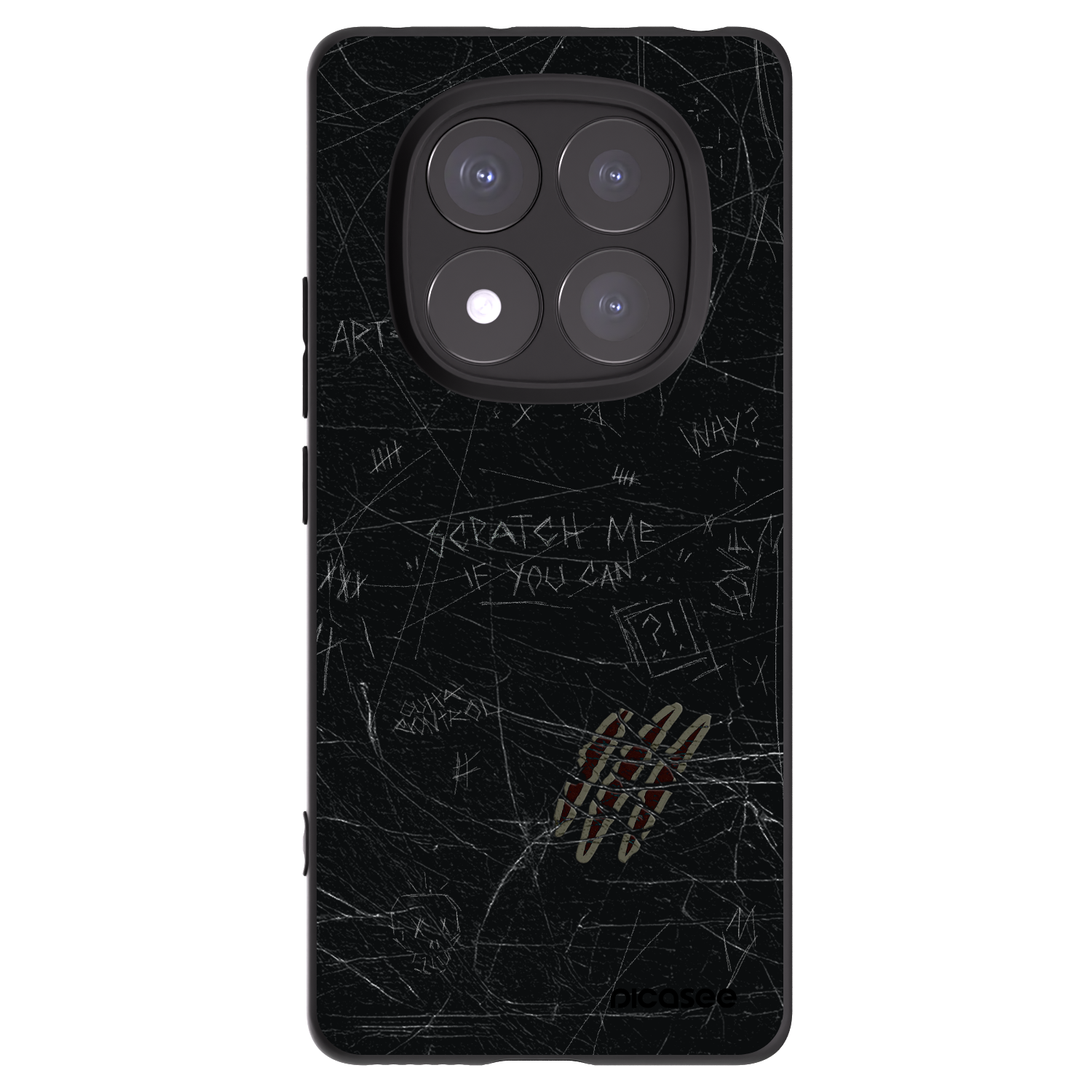 Picasee Xiaomi Redmi Note 14 Pro 5G Hülle - Schwarzes Silikon - SCRATCH