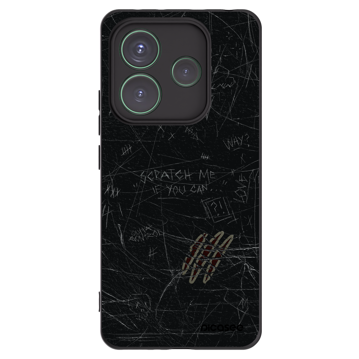 Picasee Xiaomi Redmi Note 14 5G Hülle - Schwarzes Silikon - SCRATCH