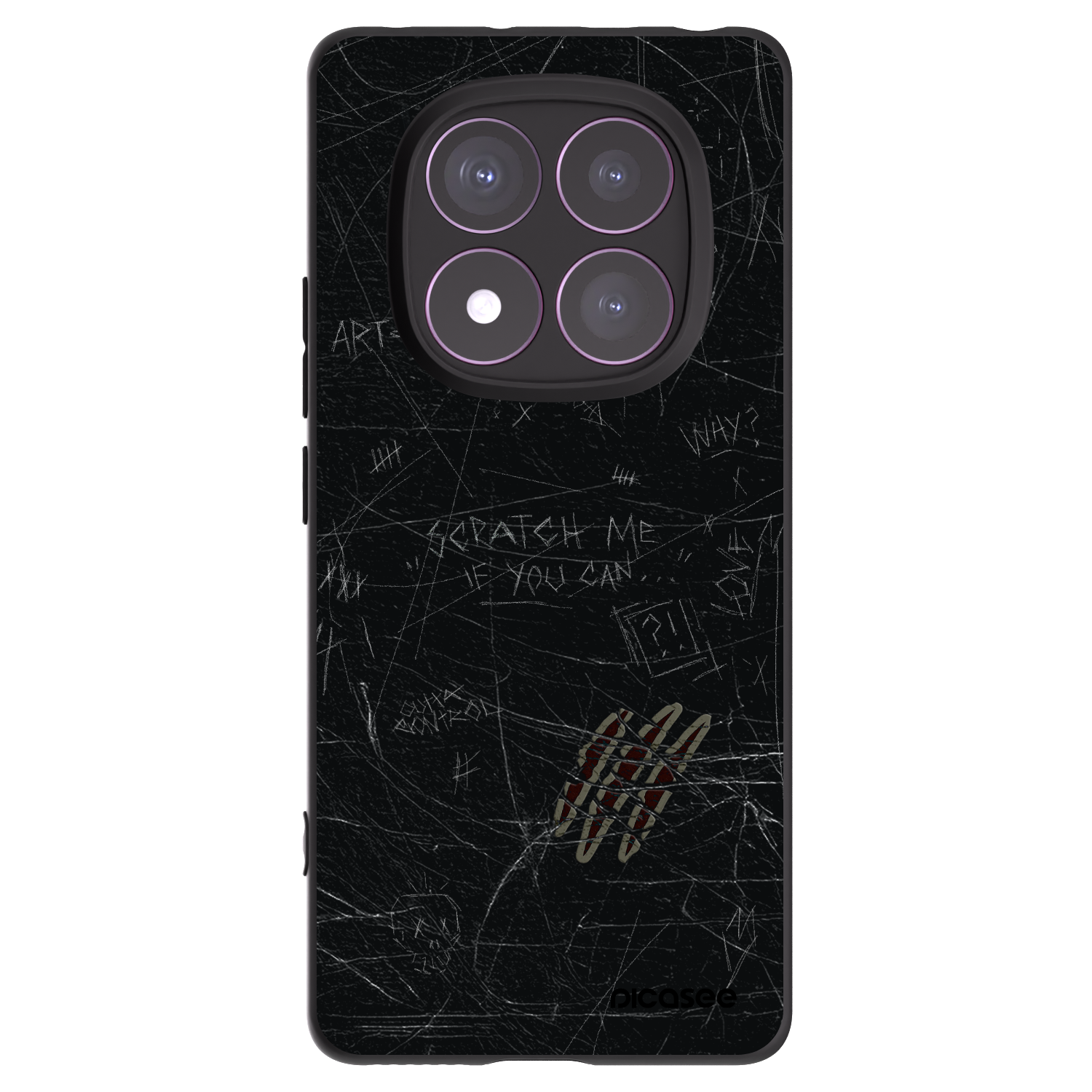 Picasee Xiaomi Redmi Note 14 Pro 4G Hülle - Schwarzes Silikon - SCRATCH