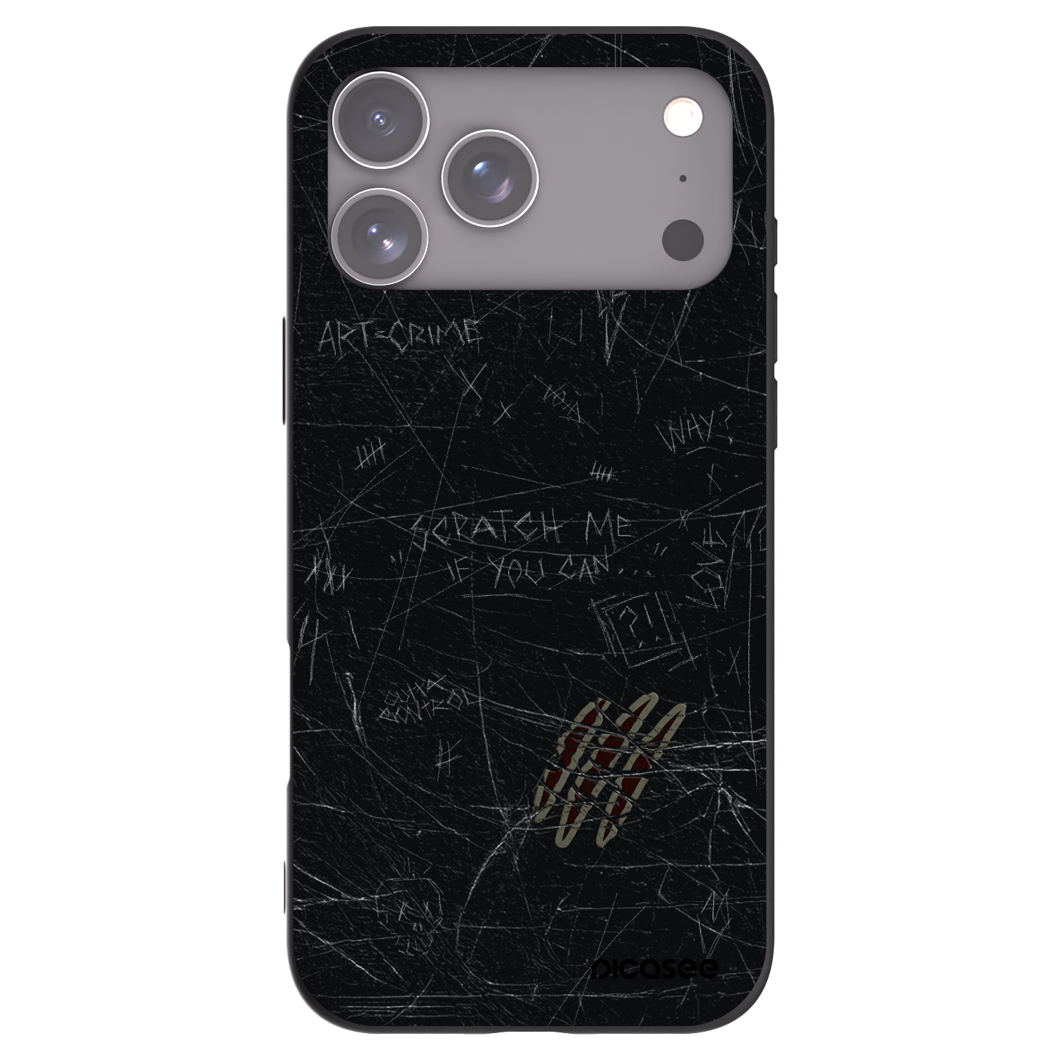 Picasee Apple iPhone 17 Pro Max Hülle - Schwarzes Silikon - SCRATCH