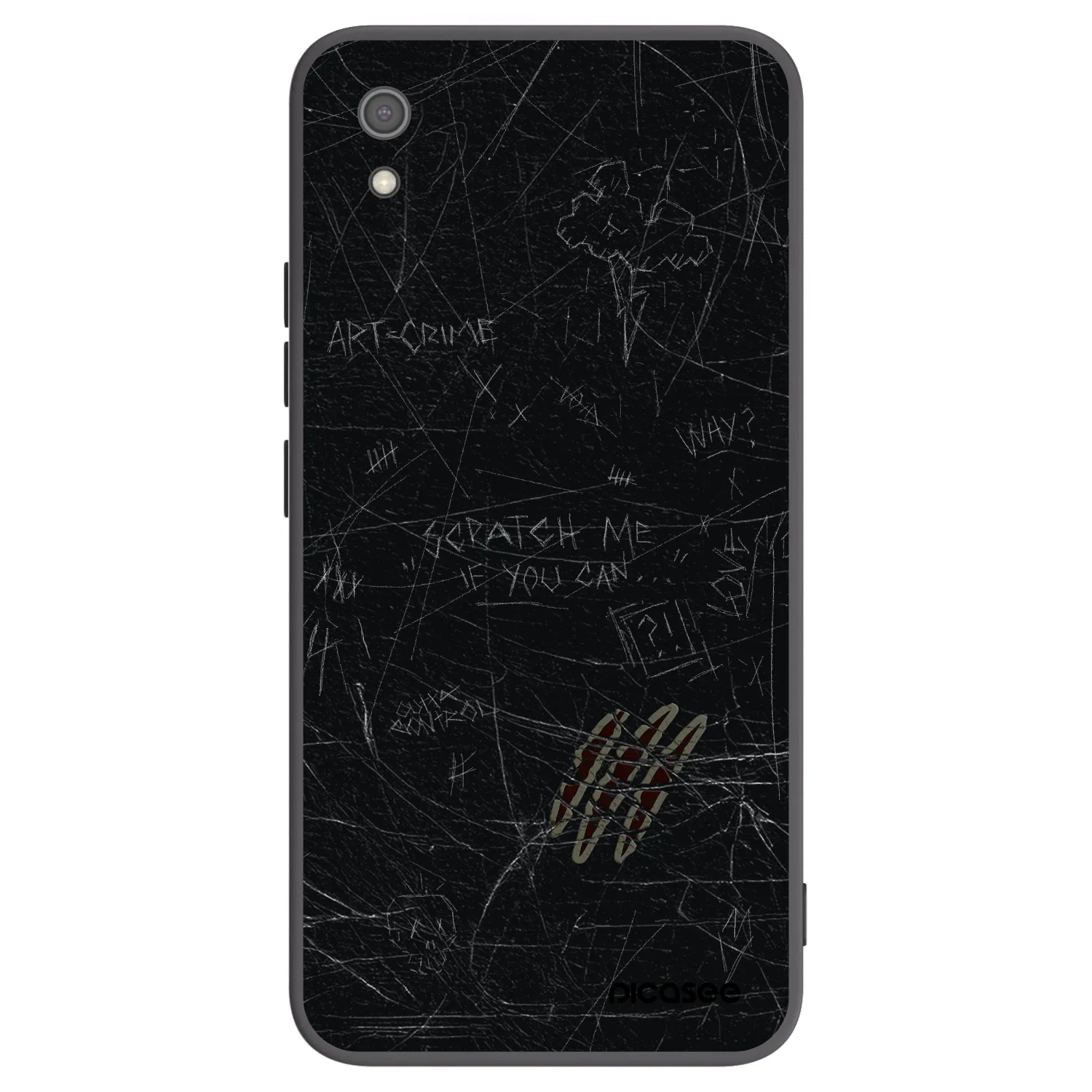 Picasee Xiaomi Redmi 7A Hülle - Schwarzes Silikon - SCRATCH