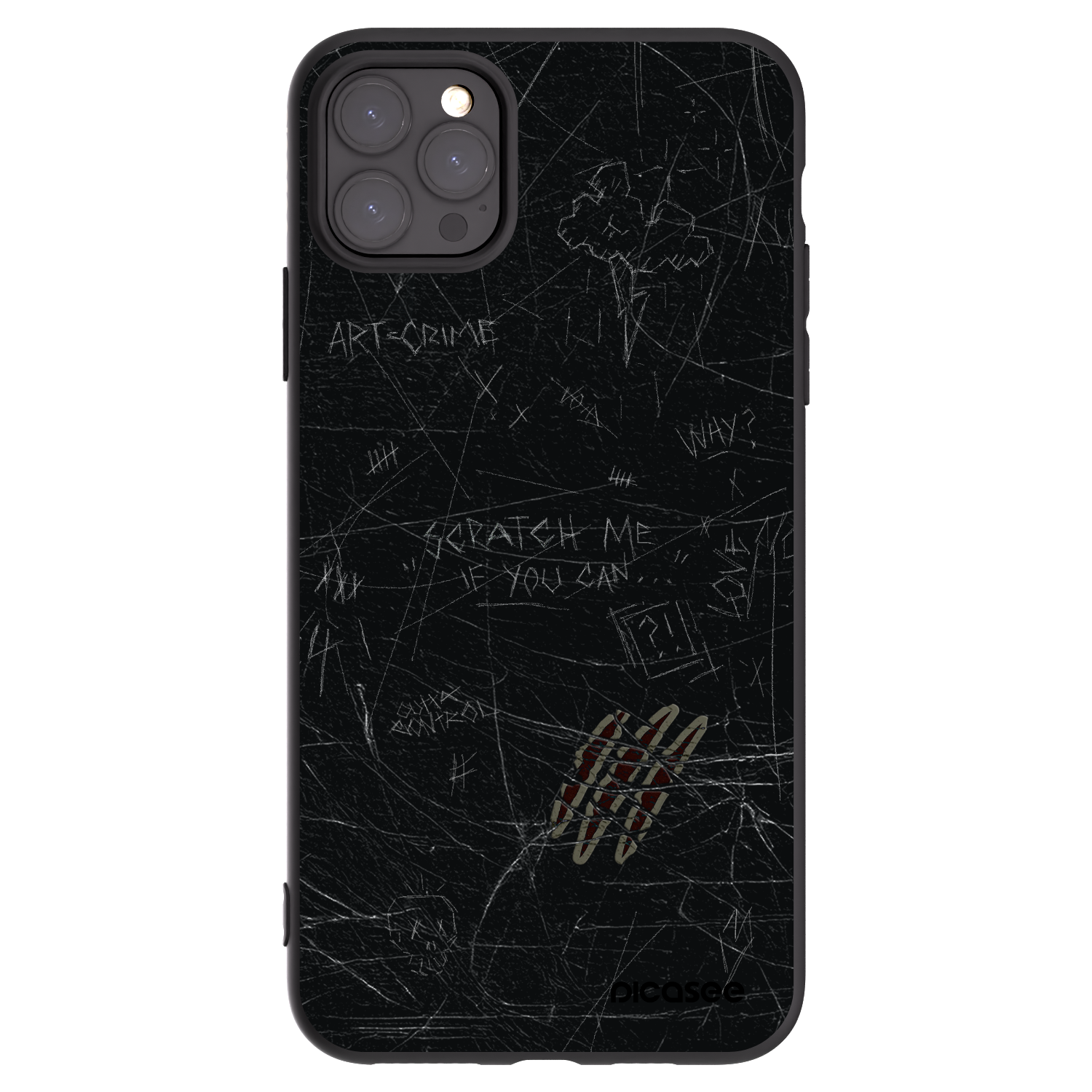 Picasee Apple iPhone 11 Pro Max Hülle - Schwarzes Silikon - SCRATCH