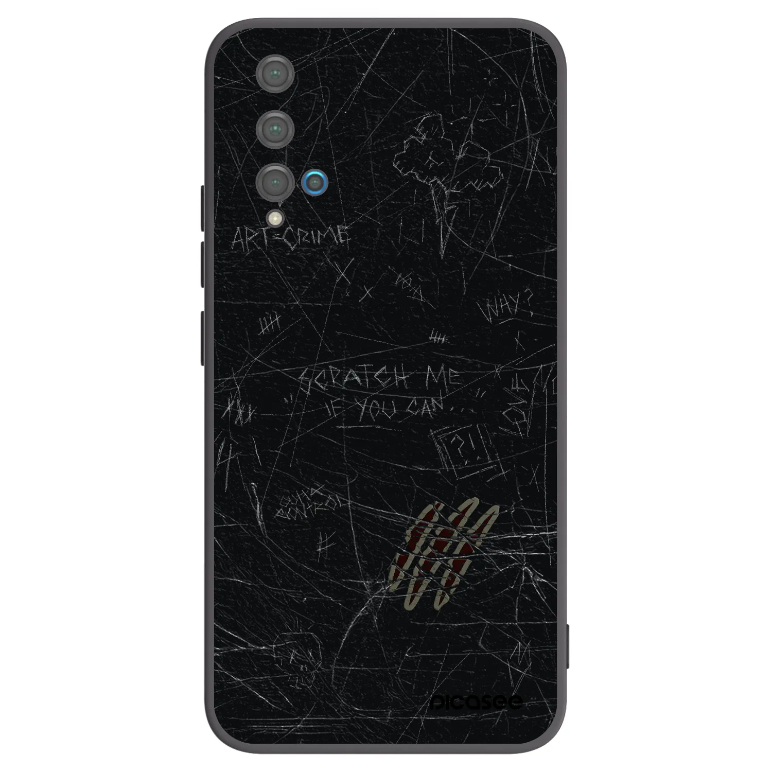 Picasee Huawei Nova 5T Hülle - Schwarzes Silikon - SCRATCH