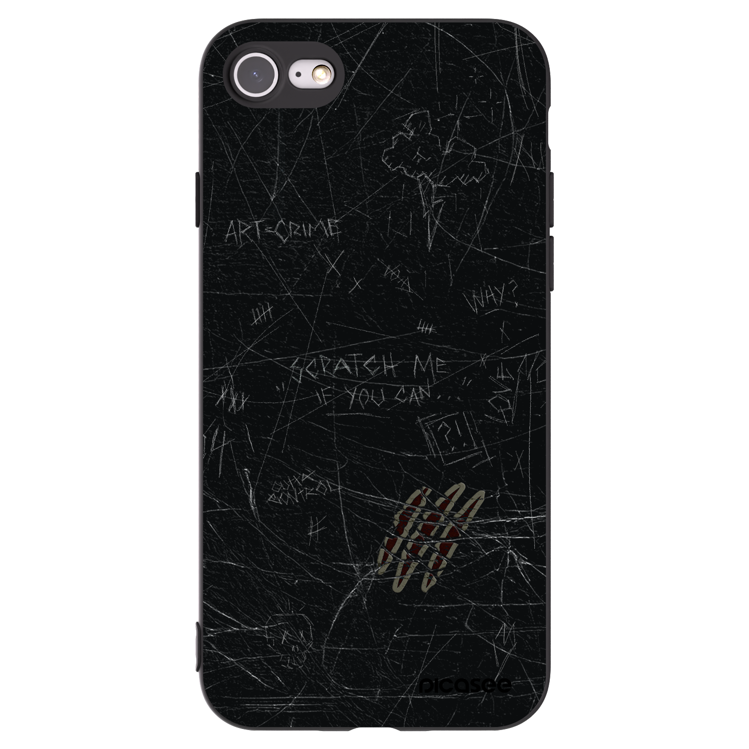 Picasee Apple iPhone SE 2020 Hülle - Schwarzes Silikon - SCRATCH