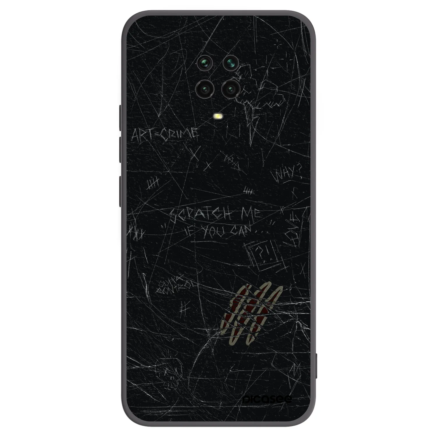 Picasee Xiaomi Redmi Note 9 Pro Hülle - Schwarzes Silikon - SCRATCH