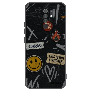 Picasee Xiaomi Redmi 9 Hülle - Schwarzes Silikon - STICKERS x TAGS